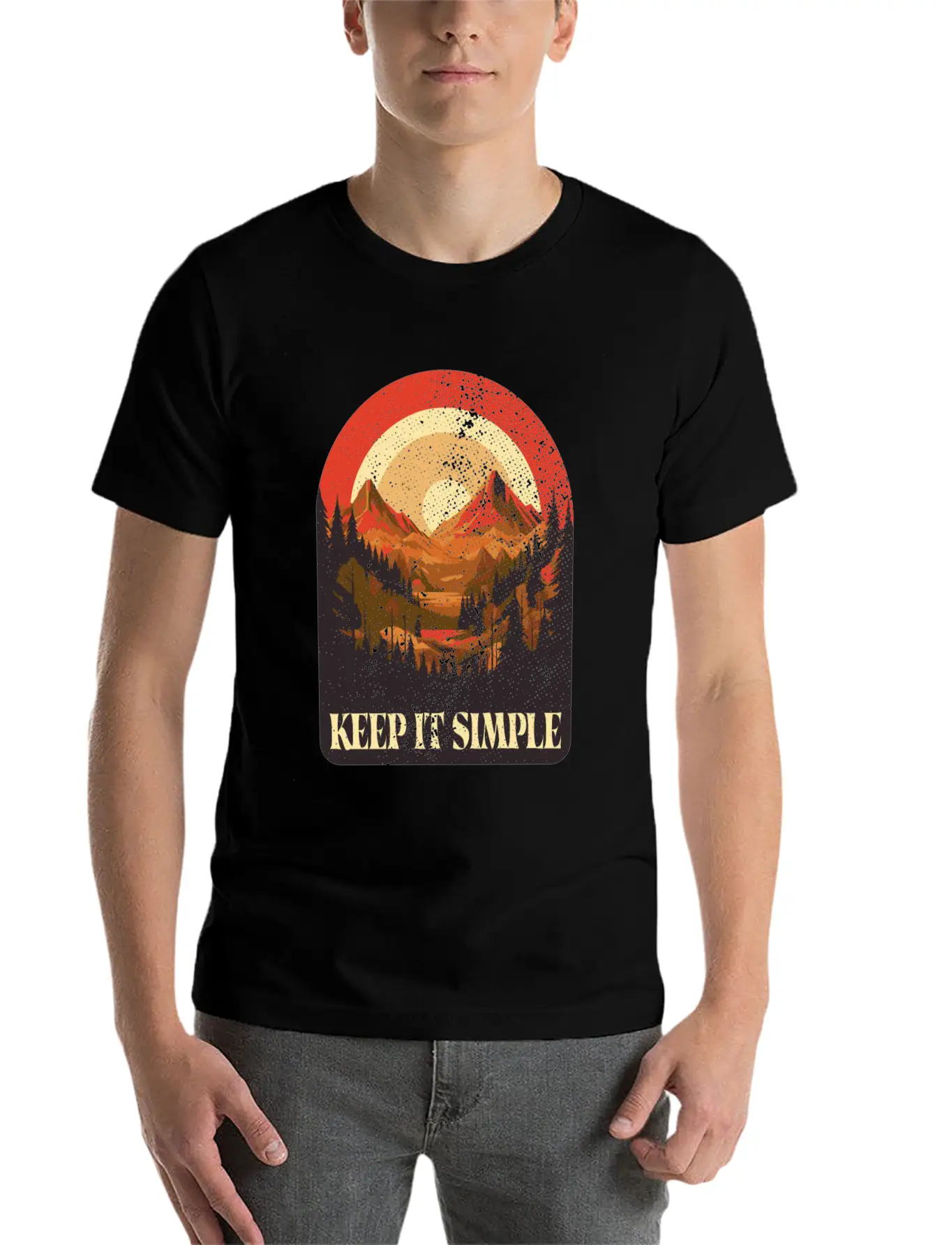 Keep It Simple Campfire Nature Tent Minimalism Essential Cotton Tee For Daily Outfits ¨C Unisex Style