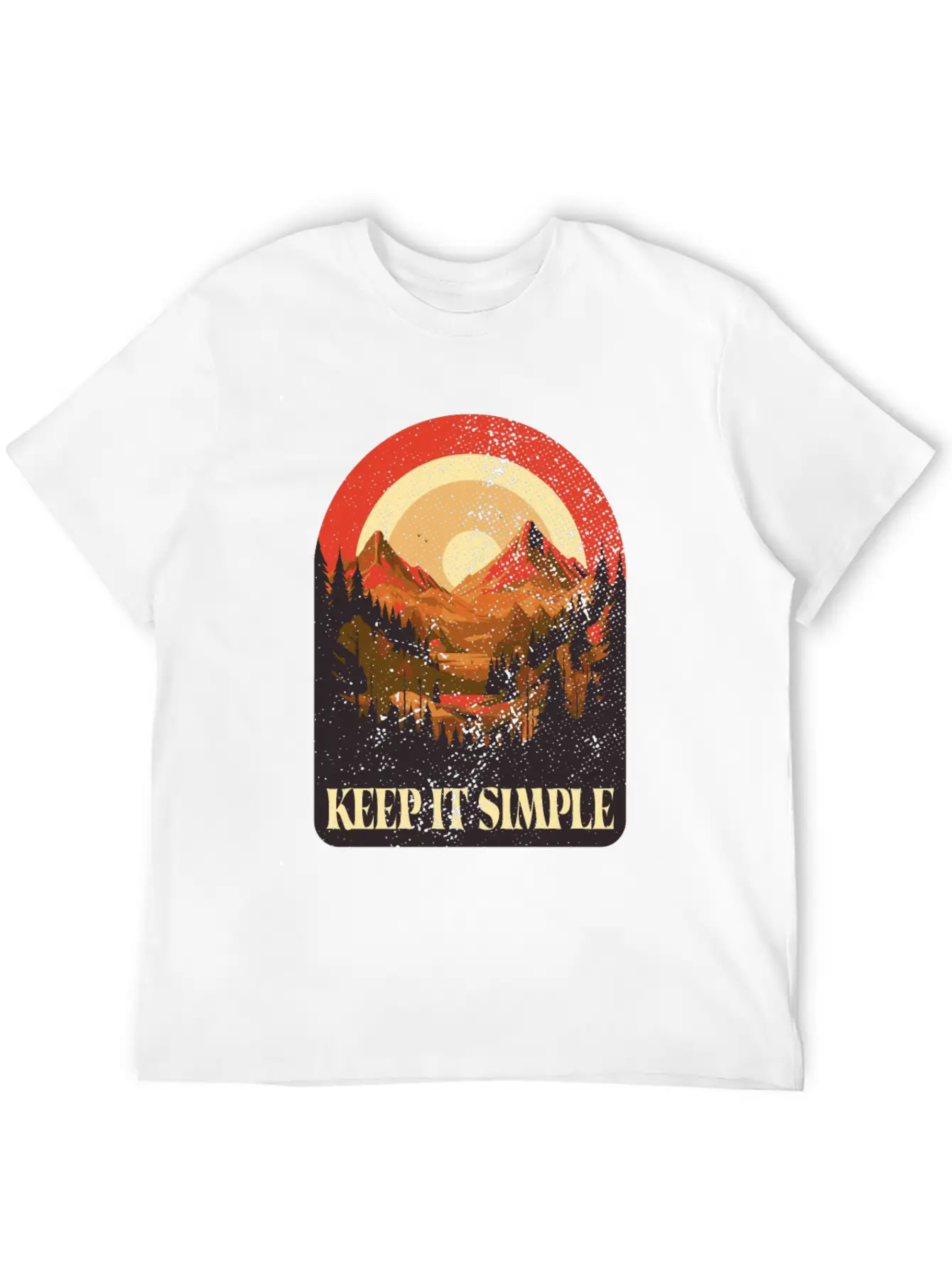 Keep It Simple Campfire Nature Tent Minimalism Essential Cotton Tee For Daily Outfits ¨C Unisex Style