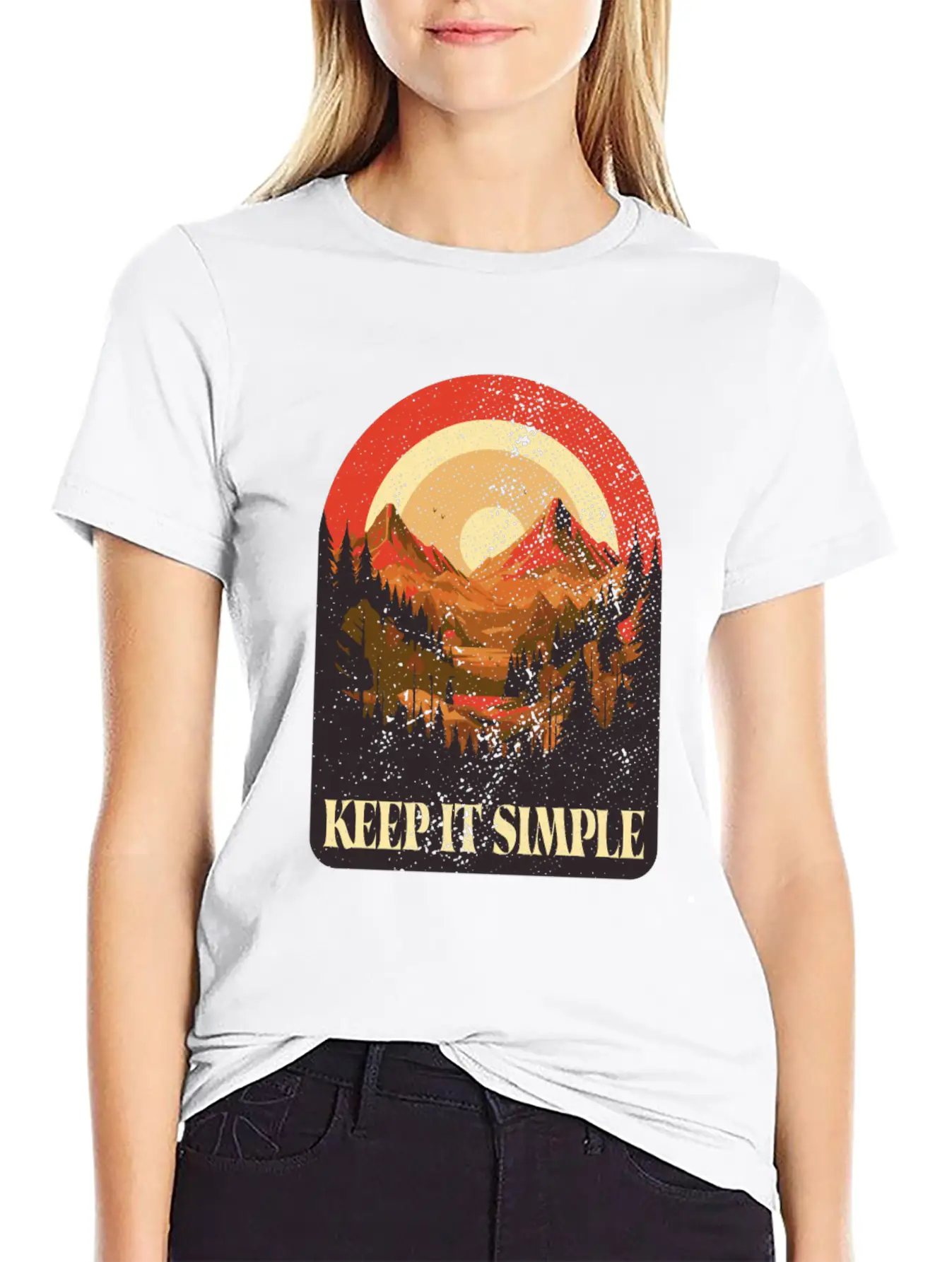 Keep It Simple Campfire Nature Tent Minimalism Essential Cotton Tee For Daily Outfits ¨C Unisex Style