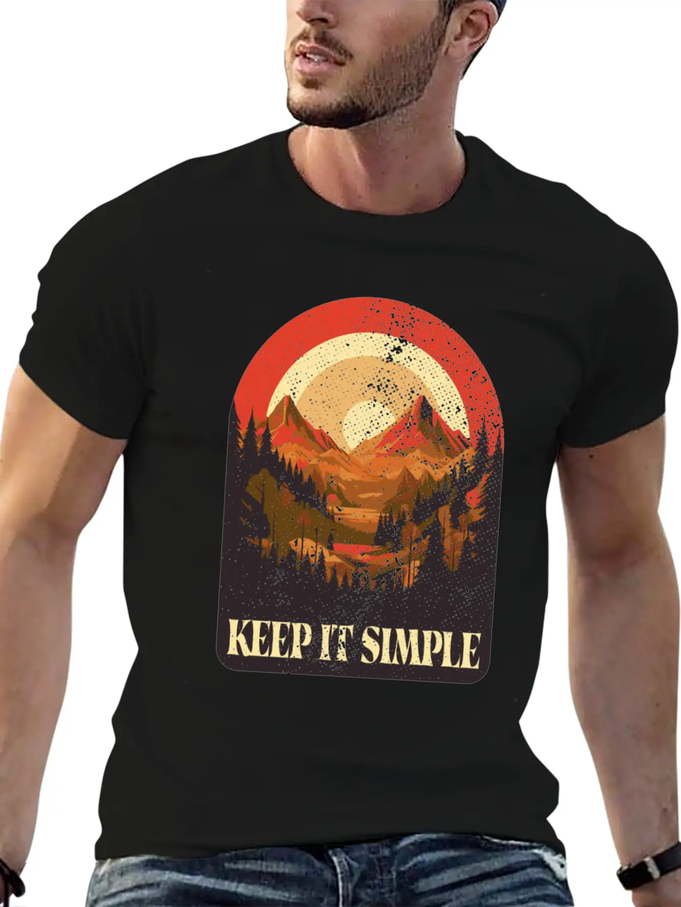 Keep It Simple Campfire Nature Tent Minimalism Essential Cotton Tee For Daily Outfits ¨C Unisex Style