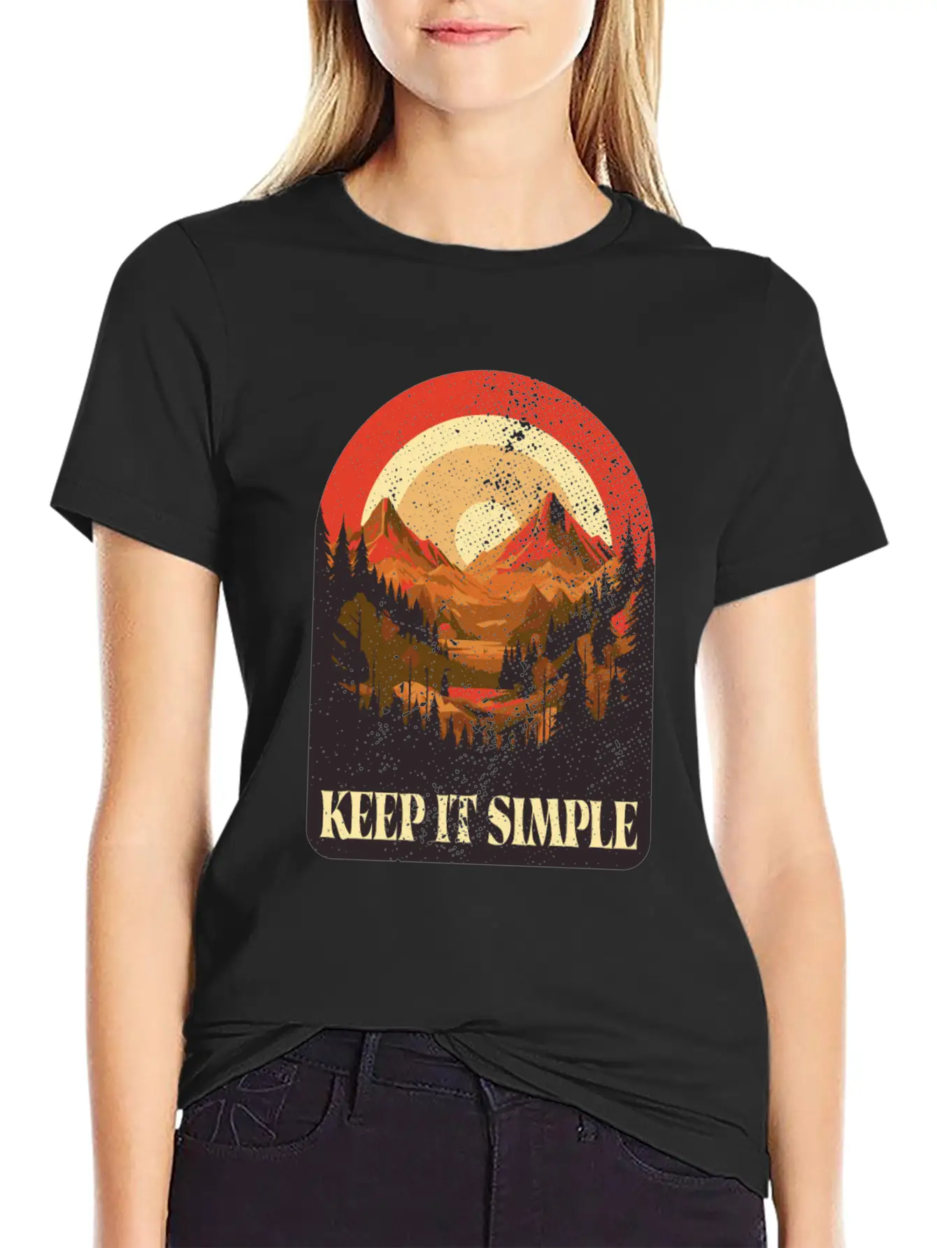 Keep It Simple Campfire Nature Tent Minimalism Essential Cotton Tee For Daily Outfits ¨C Unisex Style