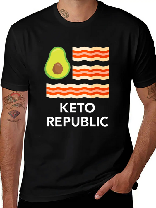 Keto Diet Ketogenic Food Bacon Avocados Funny Basic Graphic T-Shirt ¨C Daily Comfort In Soft Cotton