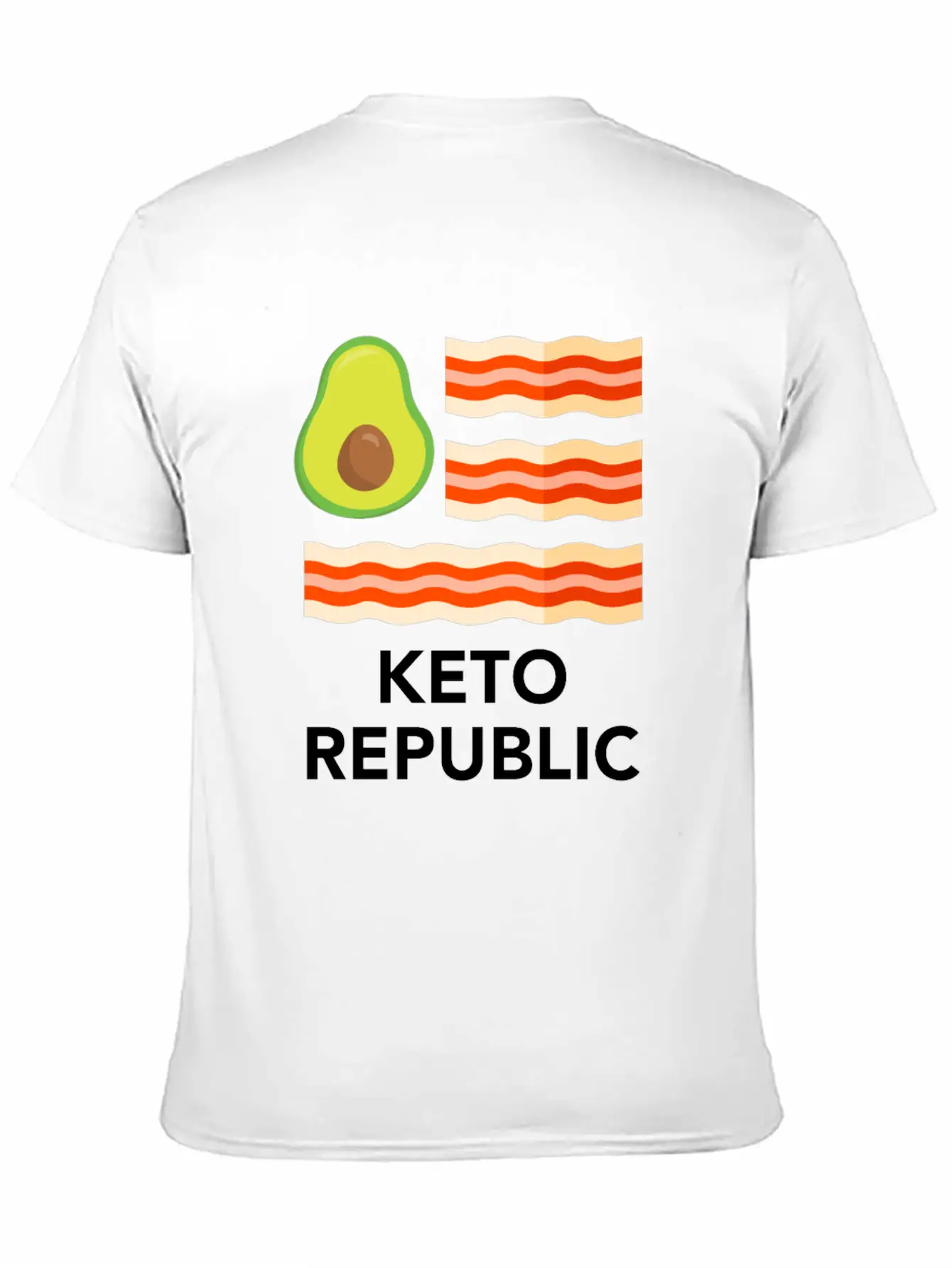 Keto Diet Ketogenic Food Bacon Avocados Funny Basic Graphic T-Shirt ¨C Daily Comfort In Soft Cotton