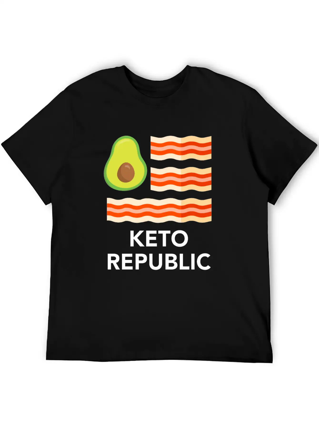 Keto Diet Ketogenic Food Bacon Avocados Funny Basic Graphic T-Shirt ¨C Daily Comfort In Soft Cotton