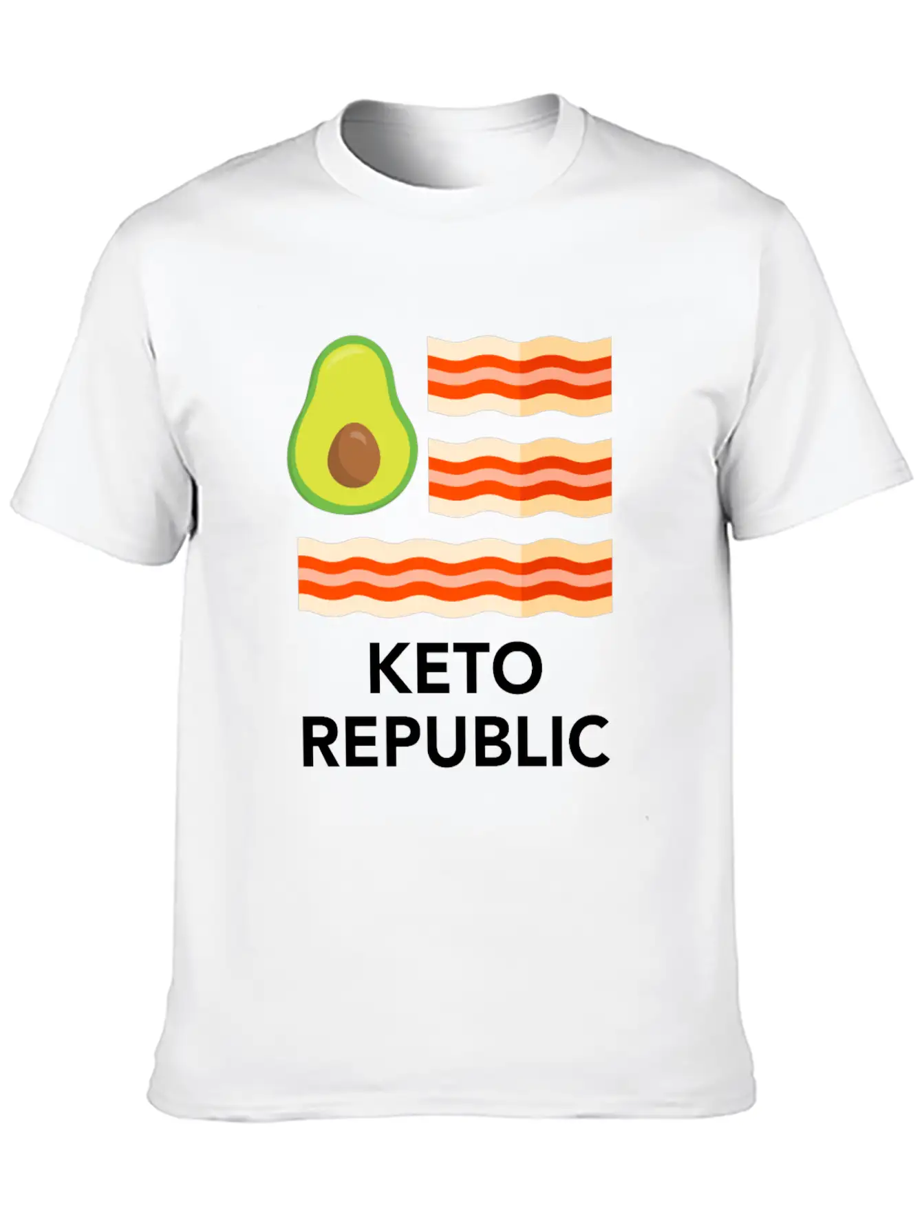 Keto Diet Ketogenic Food Bacon Avocados Funny Basic Graphic T-Shirt ¨C Daily Comfort In Soft Cotton