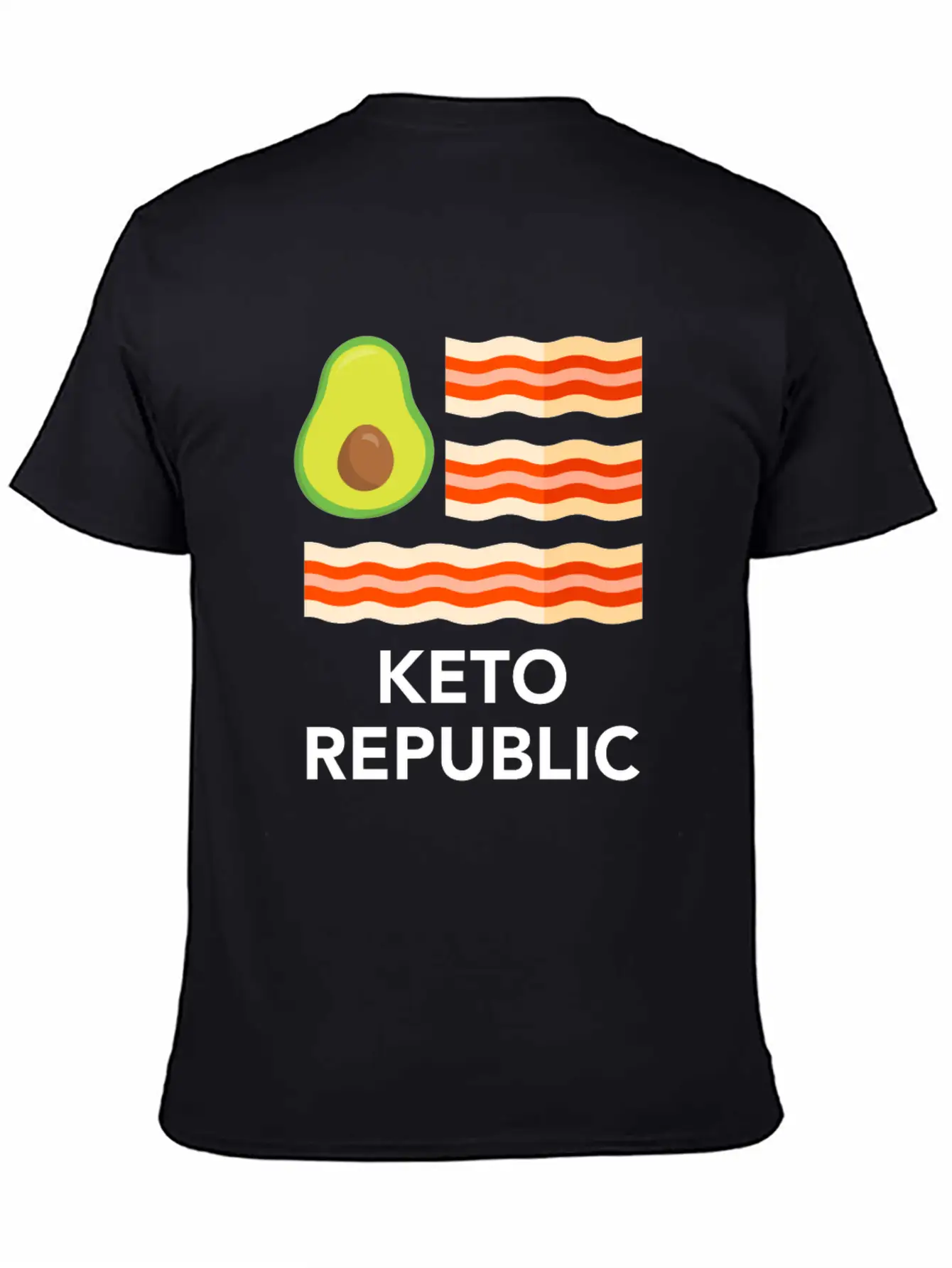 Keto Diet Ketogenic Food Bacon Avocados Funny Basic Graphic T-Shirt ¨C Daily Comfort In Soft Cotton