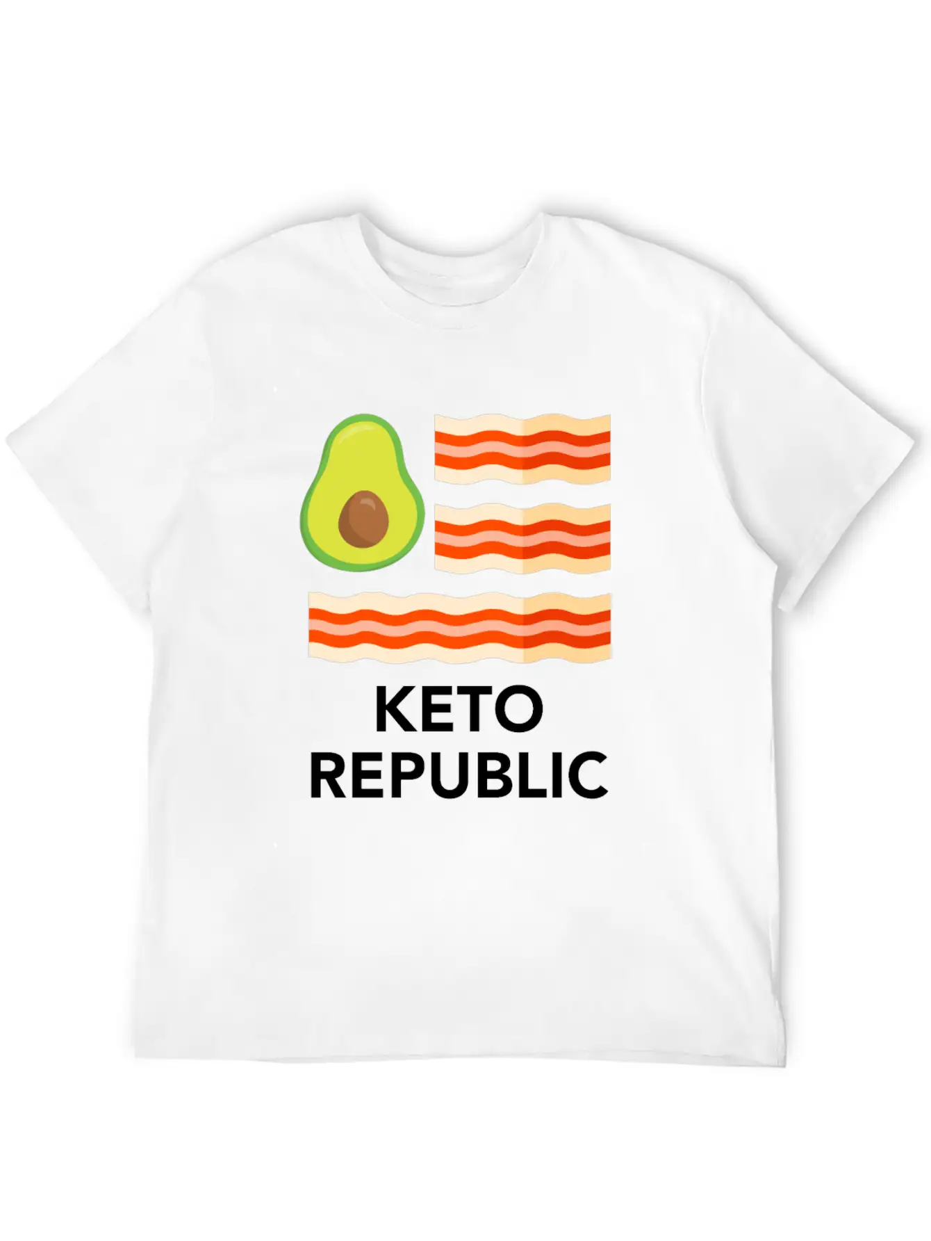 Keto Diet Ketogenic Food Bacon Avocados Funny Basic Graphic T-Shirt ¨C Daily Comfort In Soft Cotton