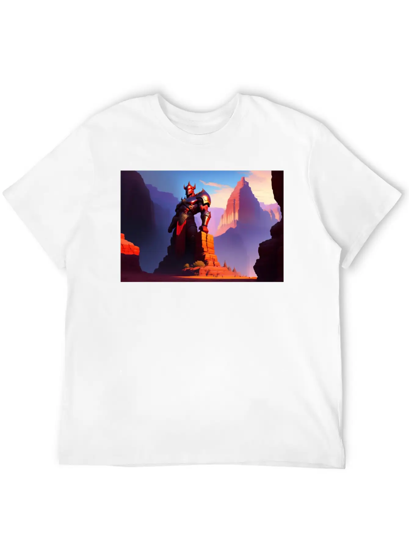 Khorne Statue In The Depths Of The Grand Canyon Basic Graphic T-Shirt ¨C Daily Comfort In Soft Cotton