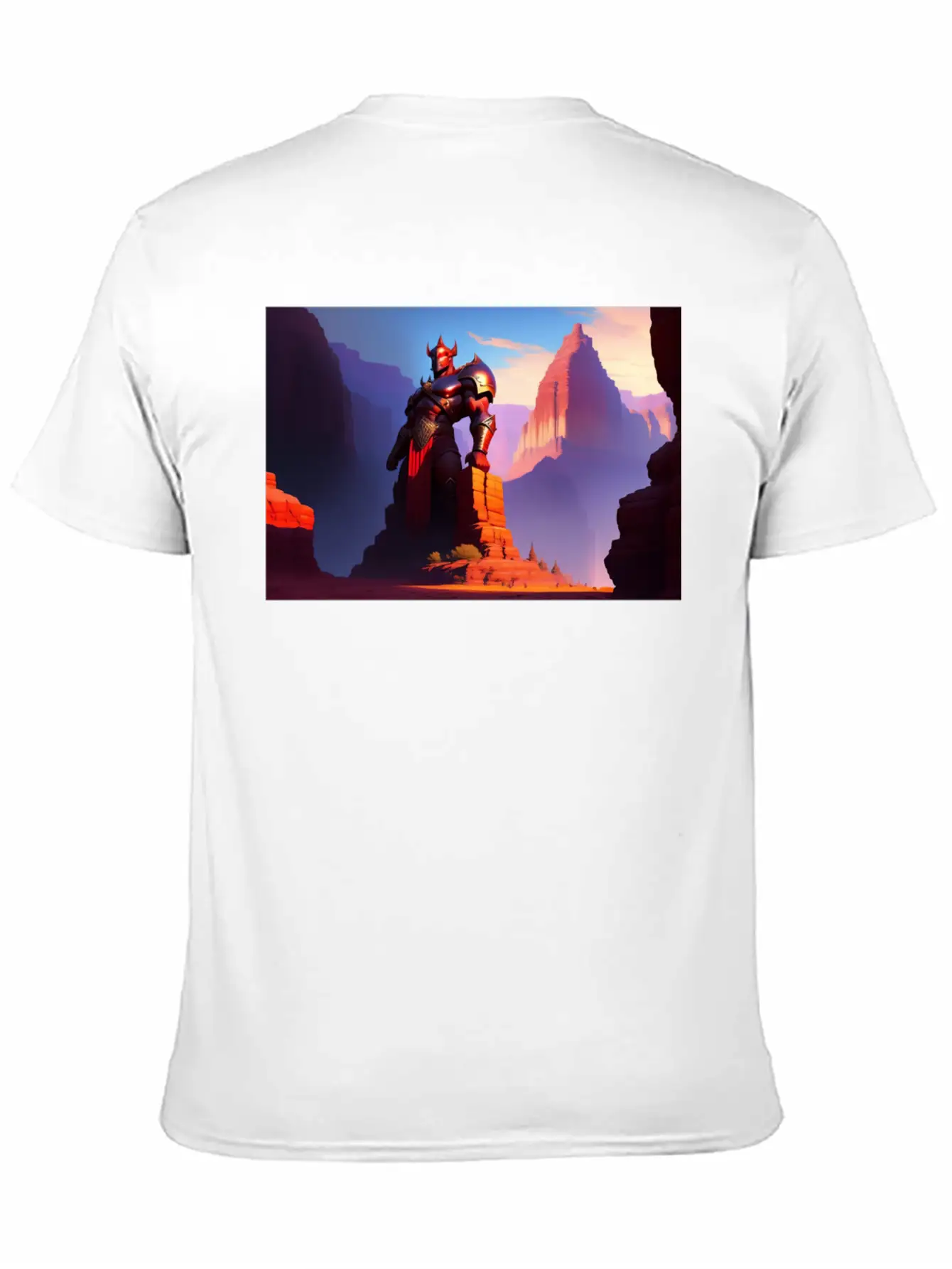 Khorne Statue In The Depths Of The Grand Canyon Basic Graphic T-Shirt ¨C Daily Comfort In Soft Cotton