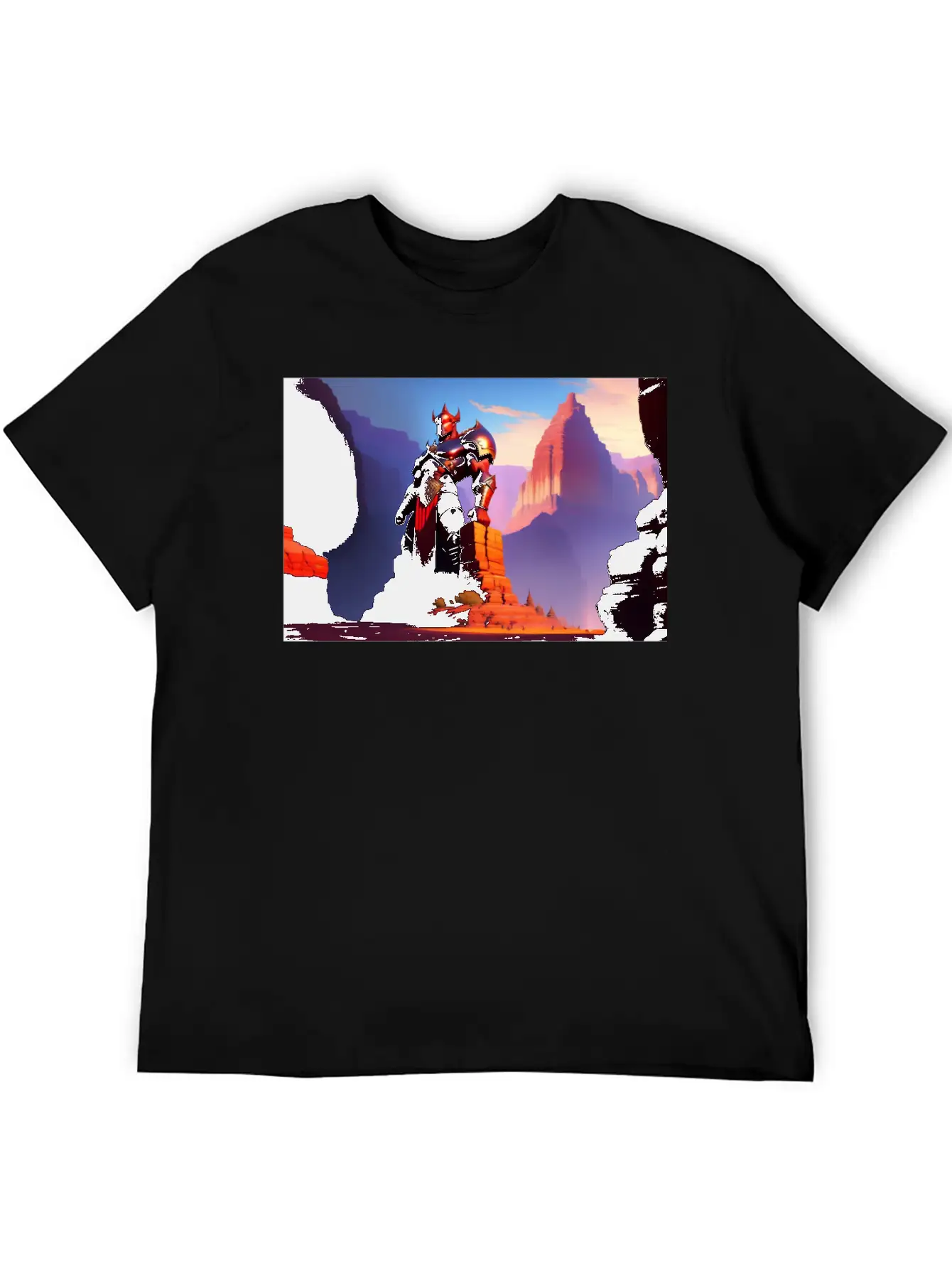 Khorne Statue In The Depths Of The Grand Canyon Basic Graphic T-Shirt ¨C Daily Comfort In Soft Cotton