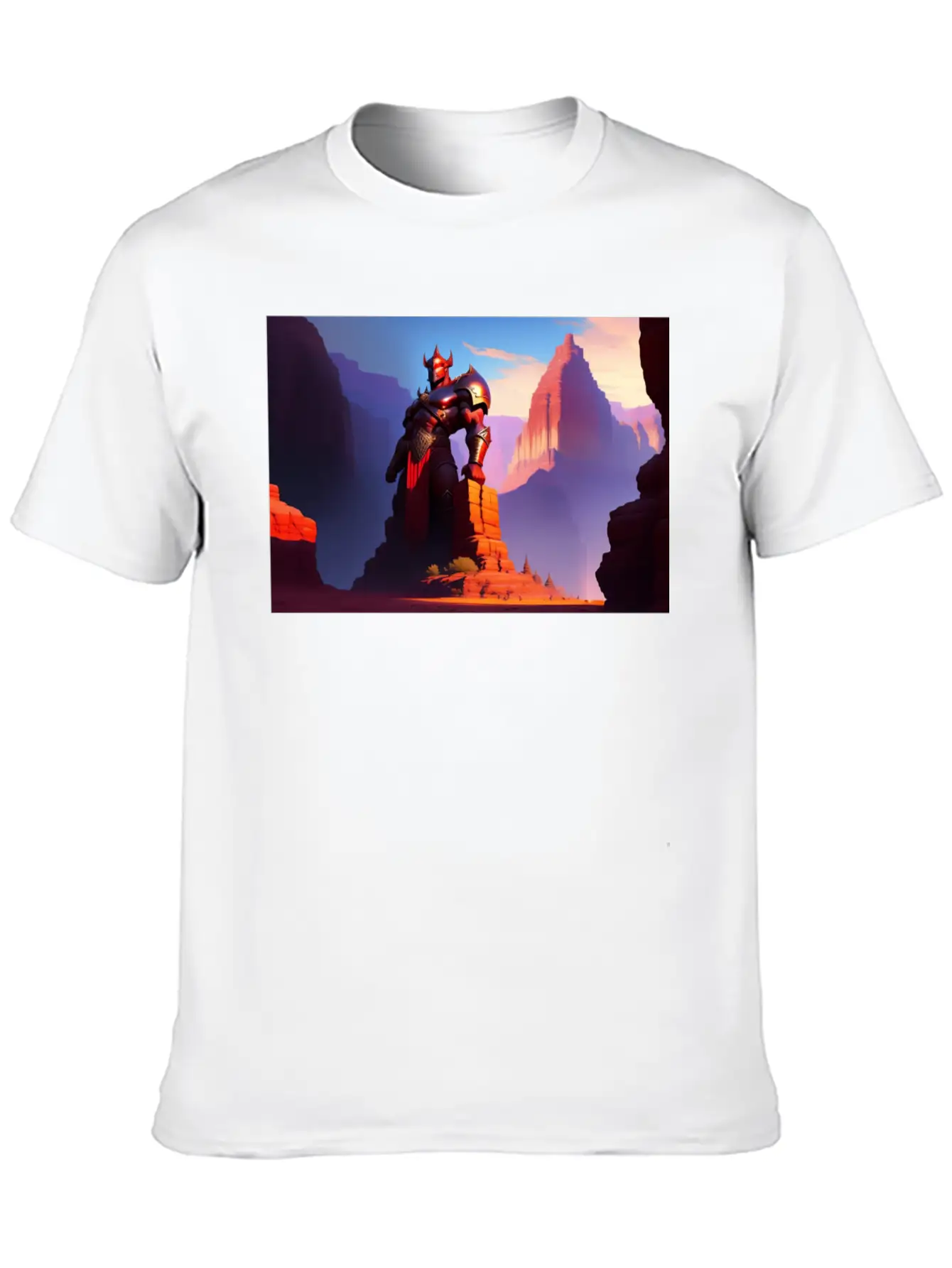 Khorne Statue In The Depths Of The Grand Canyon Basic Graphic T-Shirt ¨C Daily Comfort In Soft Cotton