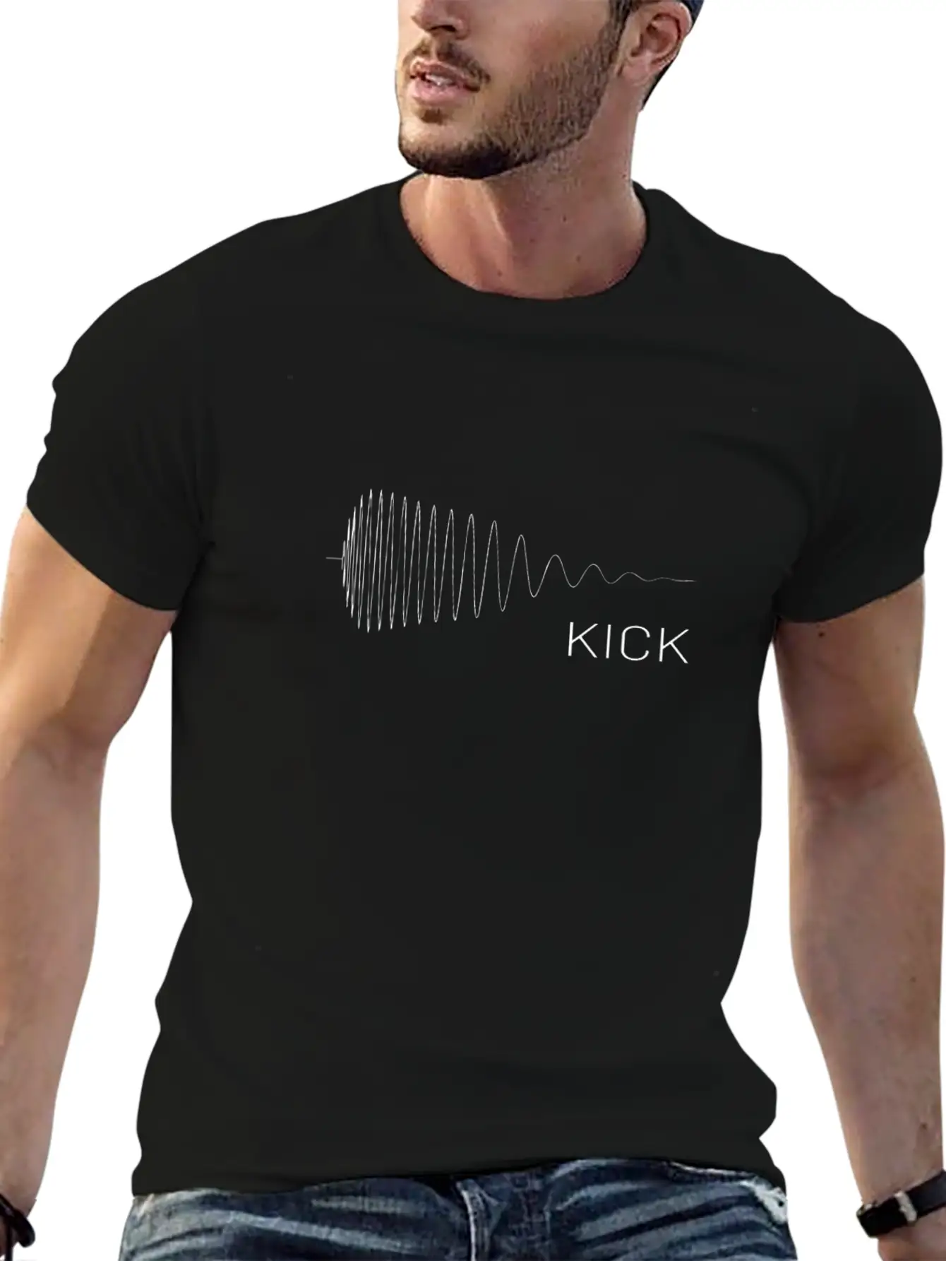 Kick Drum Synthesizer Studio Audio Wave Basic Graphic T-Shirt ¨C Daily Comfort In Soft Cotton