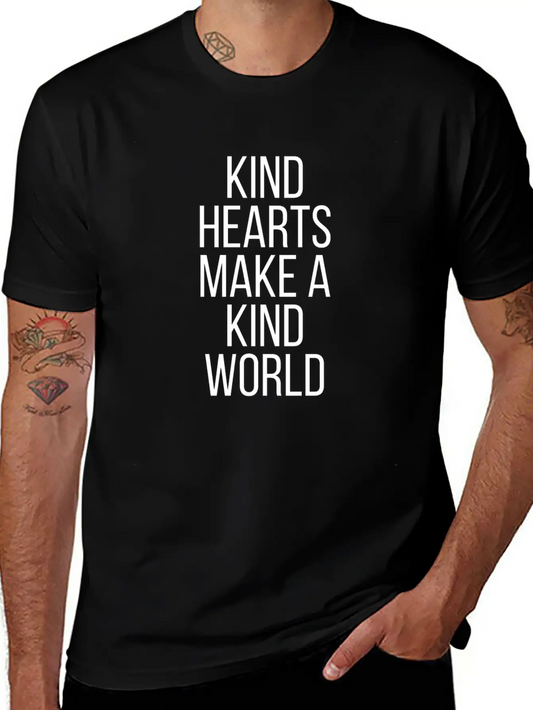Kind Hearts Make A Kind World Essential Cotton Tee For Daily Outfits ¨C Unisex Style