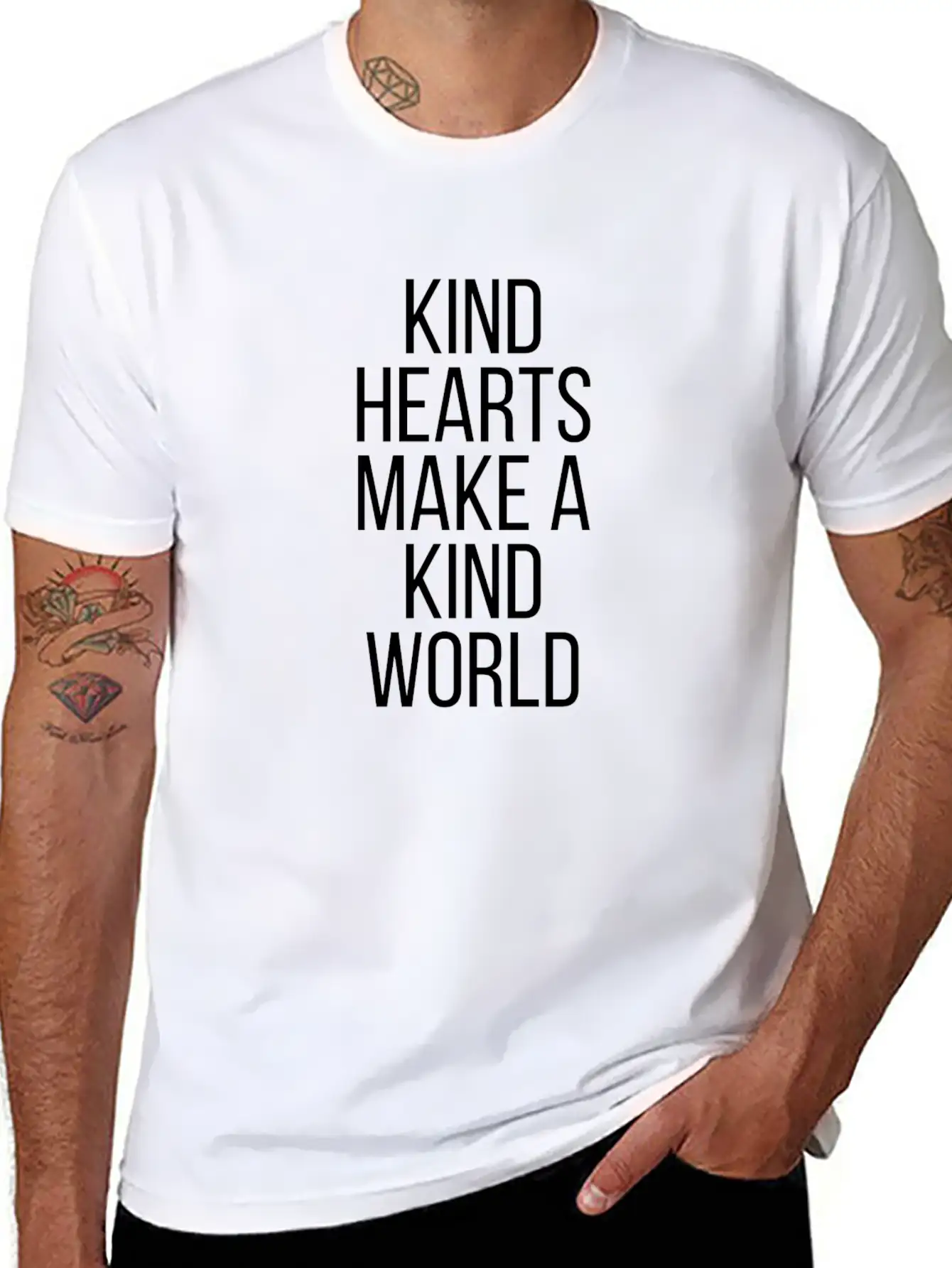 Kind Hearts Make A Kind World Essential Cotton Tee For Daily Outfits ¨C Unisex Style