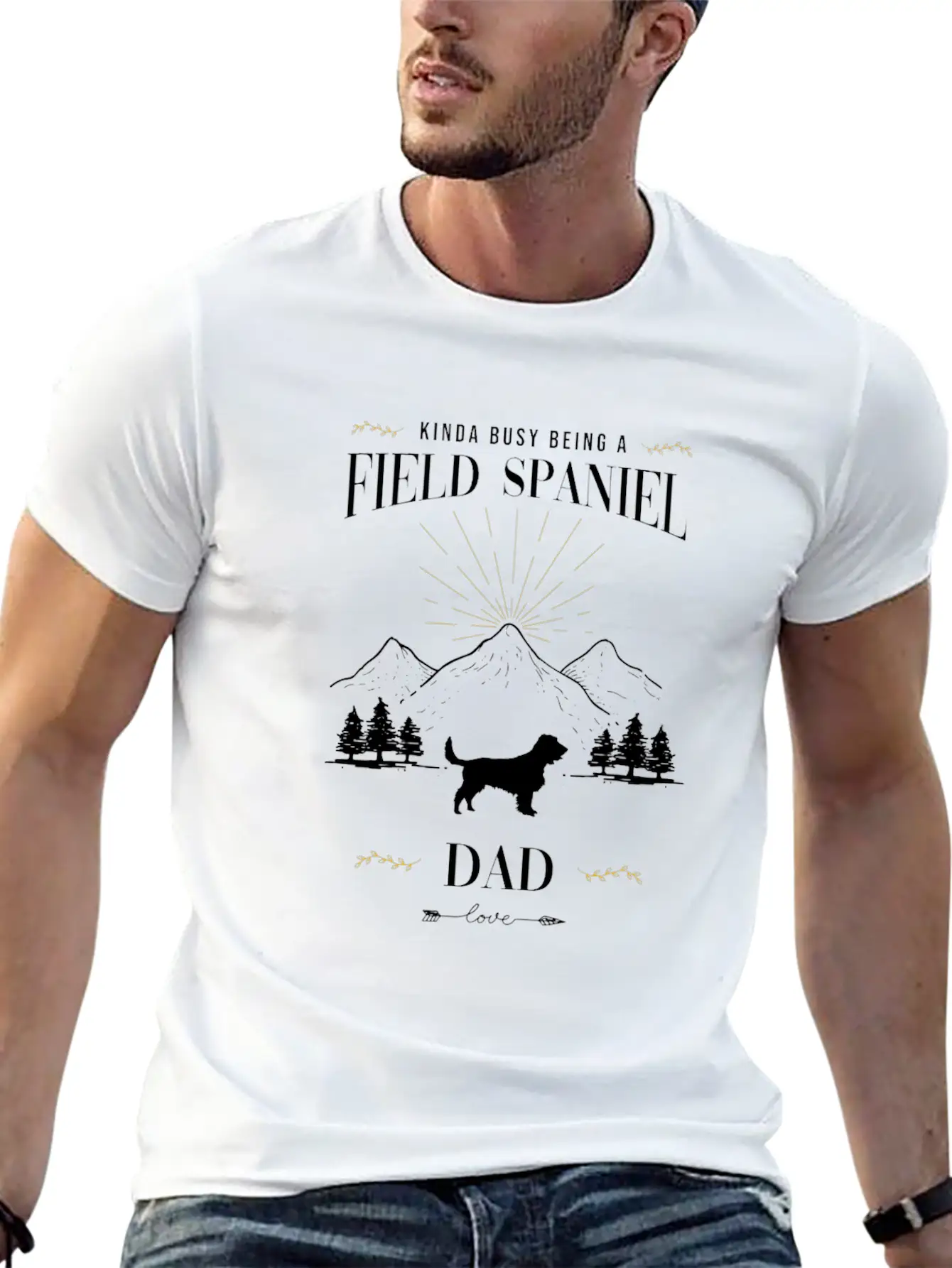 Kinda Busy Being A Field Spaniel Dad Essential Cotton Tee For Daily Outfits ¨C Unisex Style