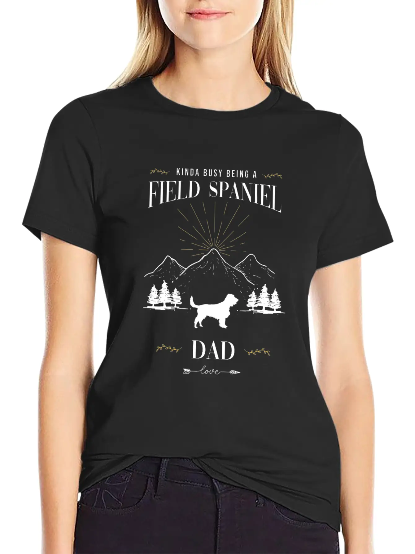 Kinda Busy Being A Field Spaniel Dad Essential Cotton Tee For Daily Outfits ¨C Unisex Style