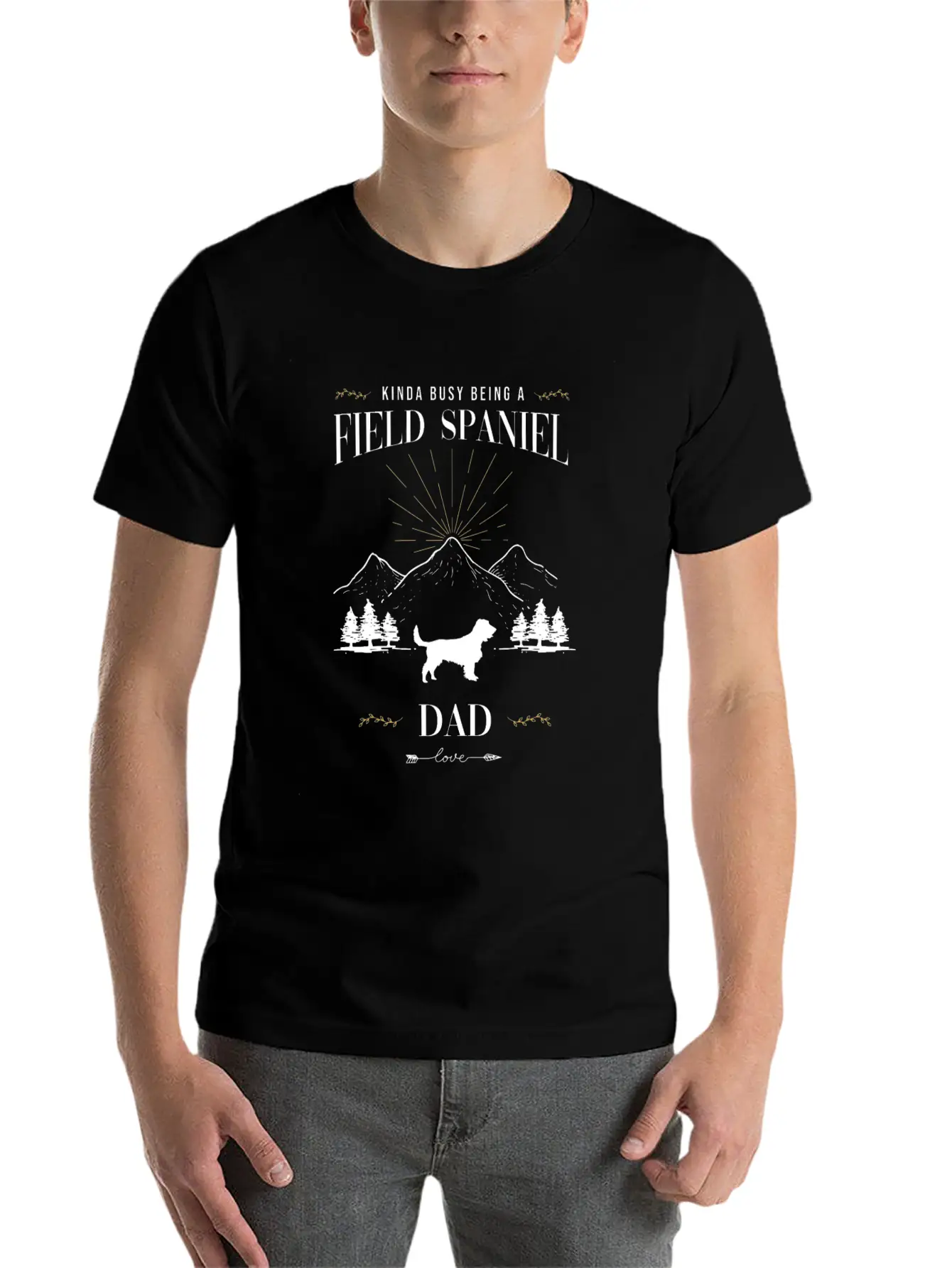 Kinda Busy Being A Field Spaniel Dad Essential Cotton Tee For Daily Outfits ¨C Unisex Style