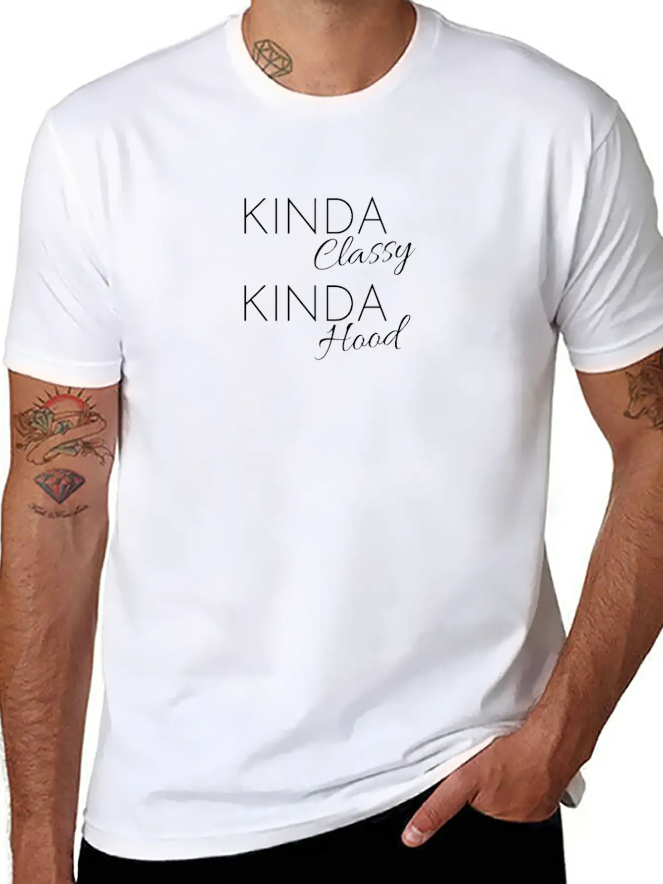 Kinda Classy Kinda Hood, Weekend, Thug Life, Mom L Soft Cotton Short Sleeve Tee ¨C Unisex Wardrobe Staple