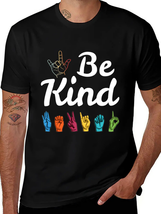 Kindness Asl Sign Language Anti Bullying Teacher B Basic Graphic T-Shirt ¨C Daily Comfort In Soft Cotton