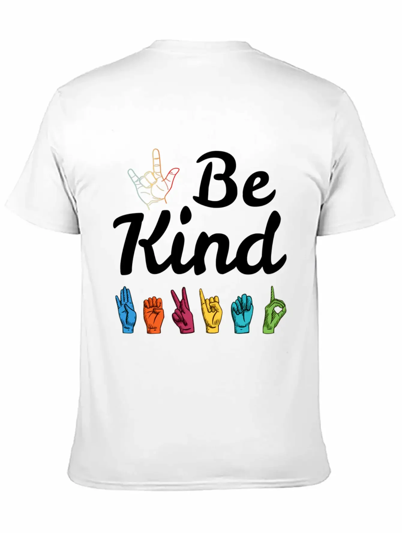 Kindness Asl Sign Language Anti Bullying Teacher B Basic Graphic T-Shirt ¨C Daily Comfort In Soft Cotton