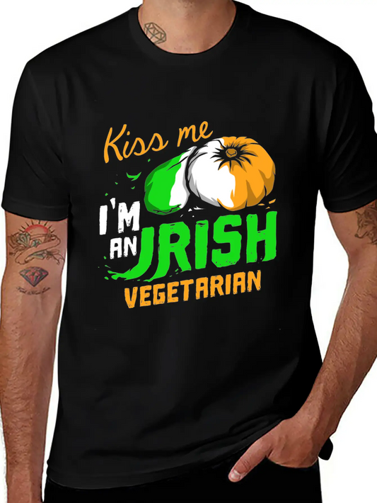 Kiss Me Irish Vegetarian Essential Cotton Tee For Daily Outfits ¨C Unisex Style