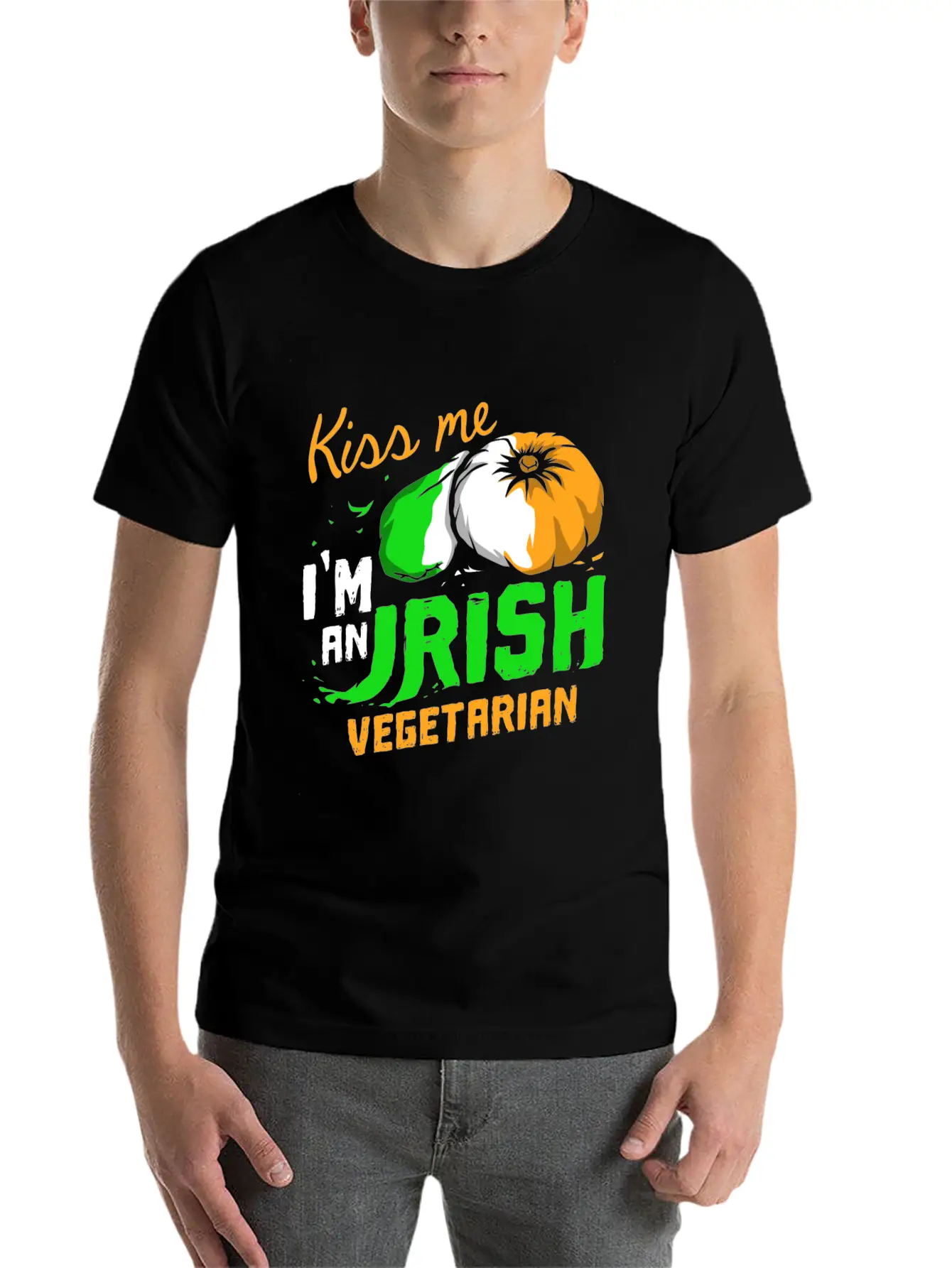 Kiss Me Irish Vegetarian Essential Cotton Tee For Daily Outfits ¨C Unisex Style