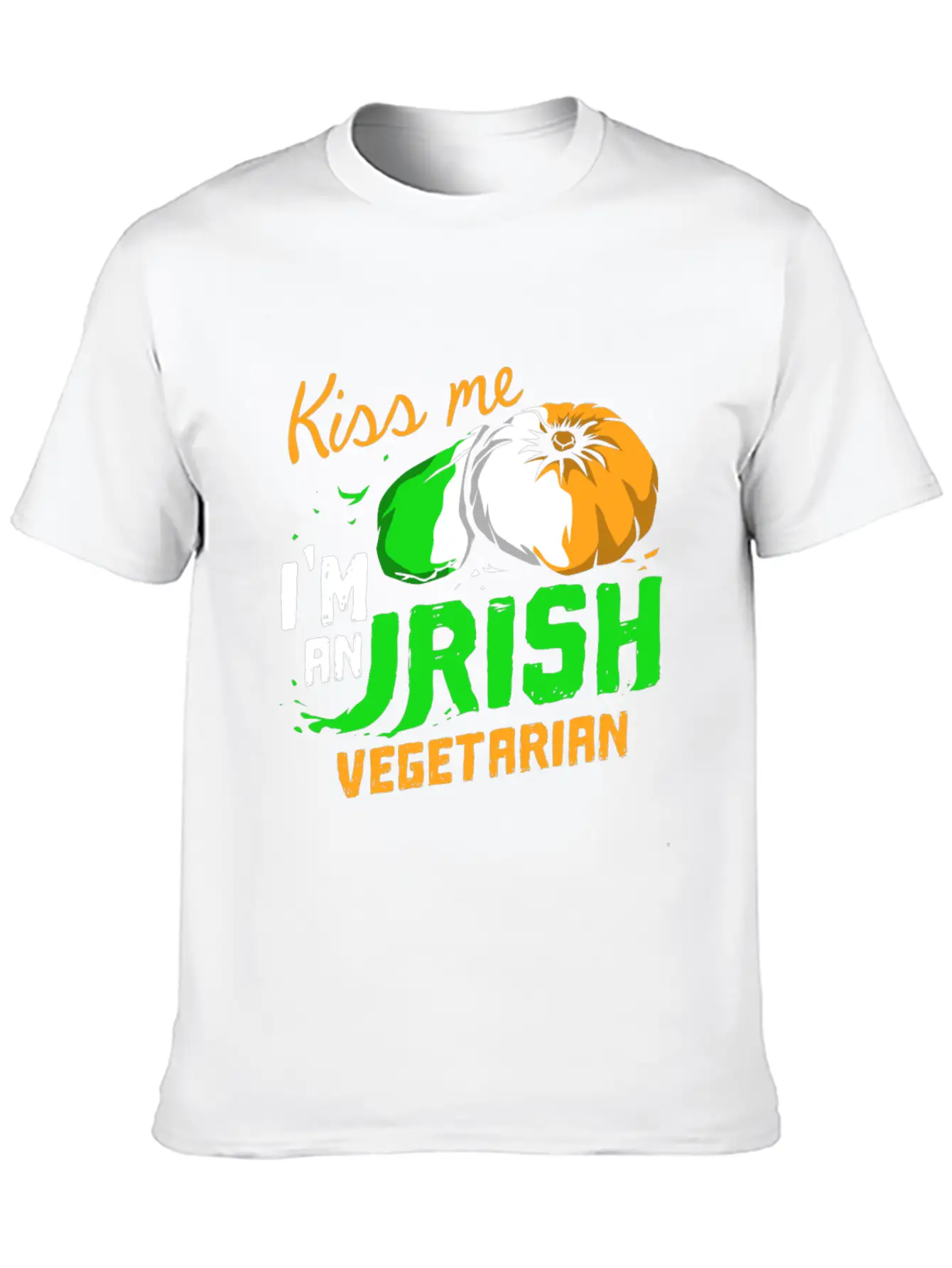 Kiss Me Irish Vegetarian Essential Cotton Tee For Daily Outfits ¨C Unisex Style