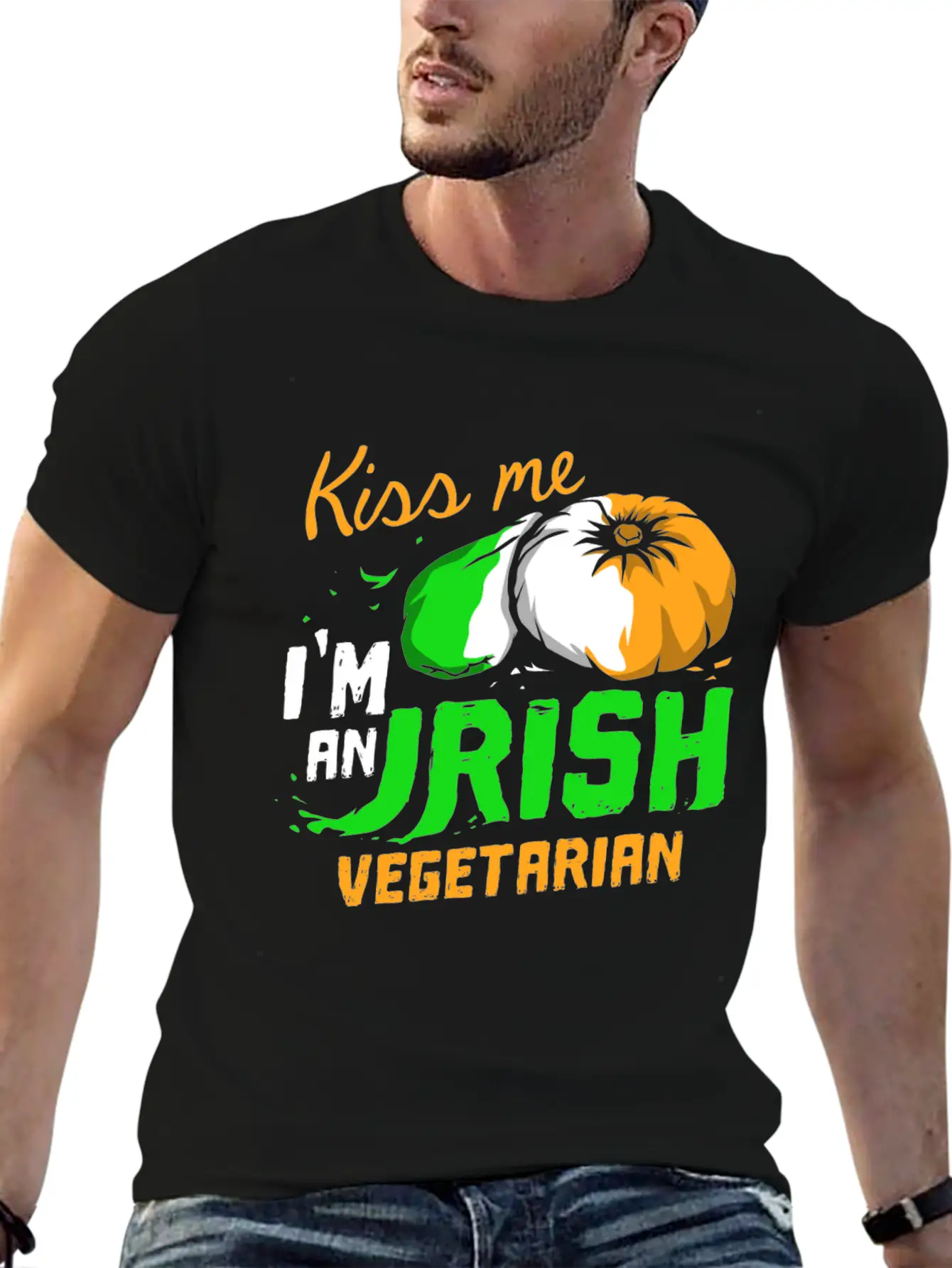 Kiss Me Irish Vegetarian Essential Cotton Tee For Daily Outfits ¨C Unisex Style