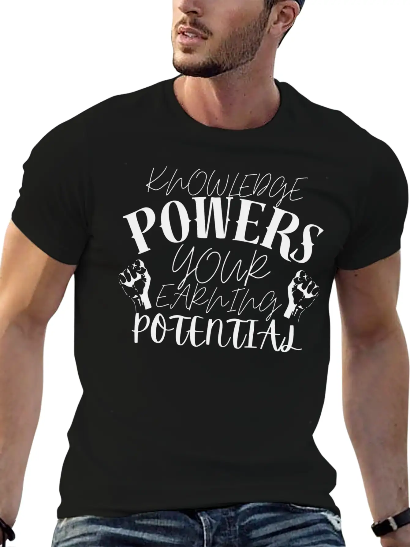 Knowledge Powers Your Earning Potential. Soft Cotton Short Sleeve Tee ¨C Unisex Wardrobe Staple