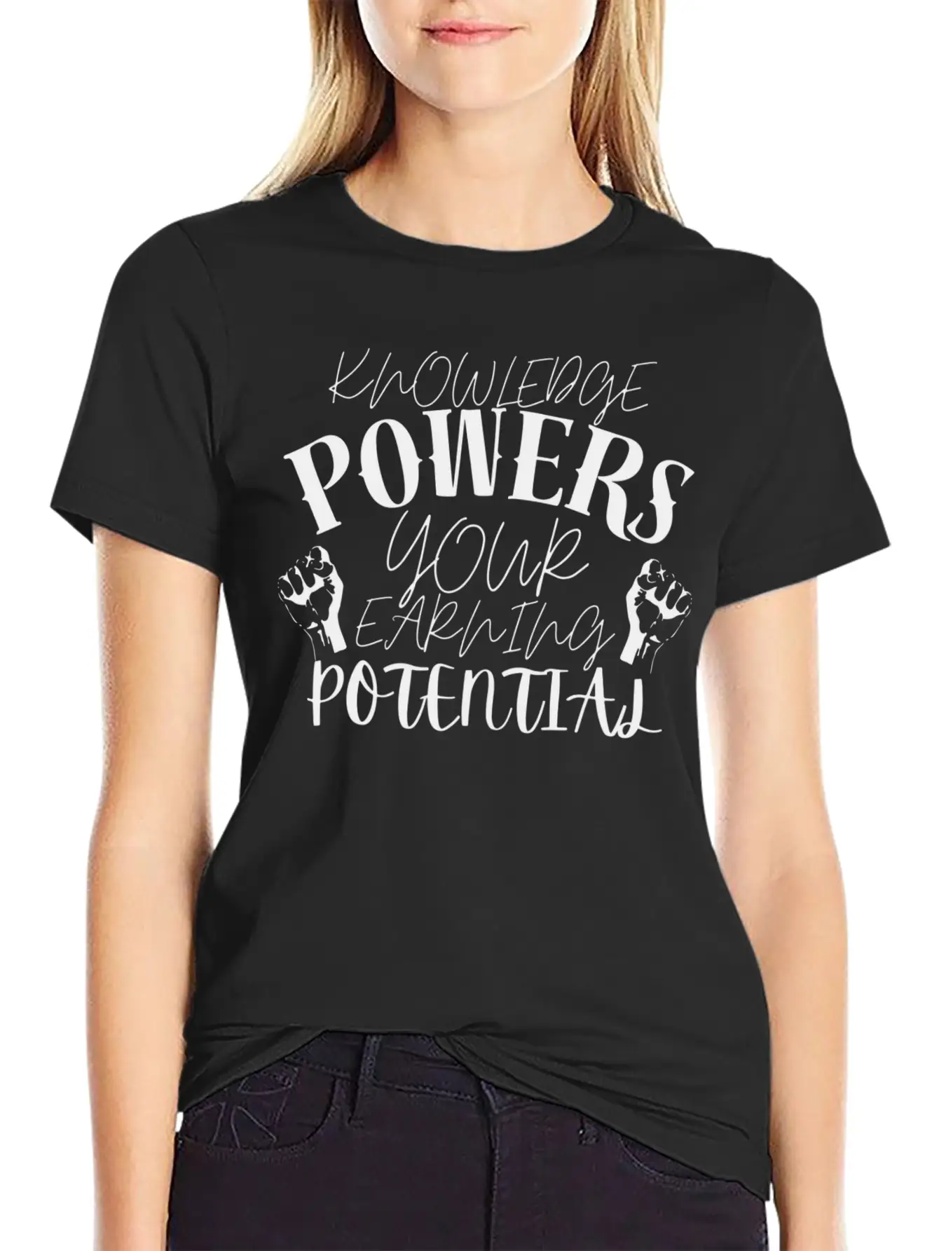 Knowledge Powers Your Earning Potential. Soft Cotton Short Sleeve Tee ¨C Unisex Wardrobe Staple
