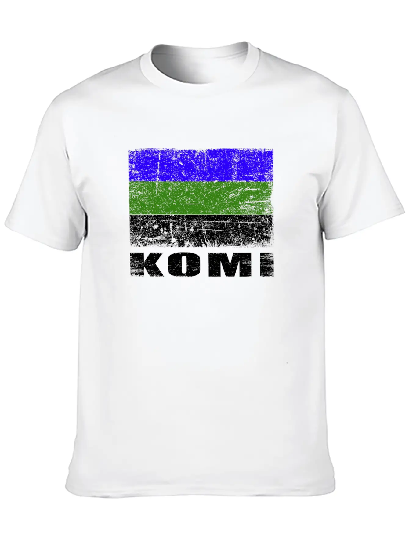 Komi Flag Grunge Country Flag Komi Basic Graphic T-Shirt ¨C Daily Comfort In Soft Cotton
