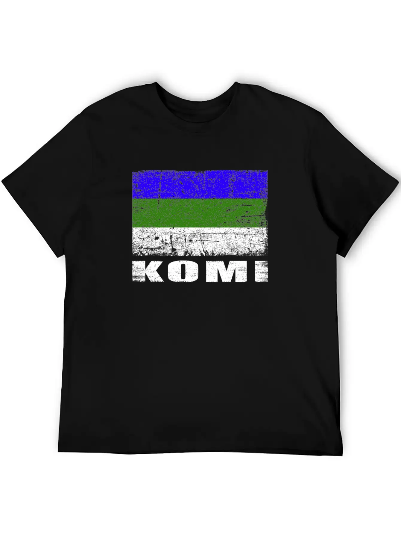 Komi Flag Grunge Country Flag Komi Basic Graphic T-Shirt ¨C Daily Comfort In Soft Cotton