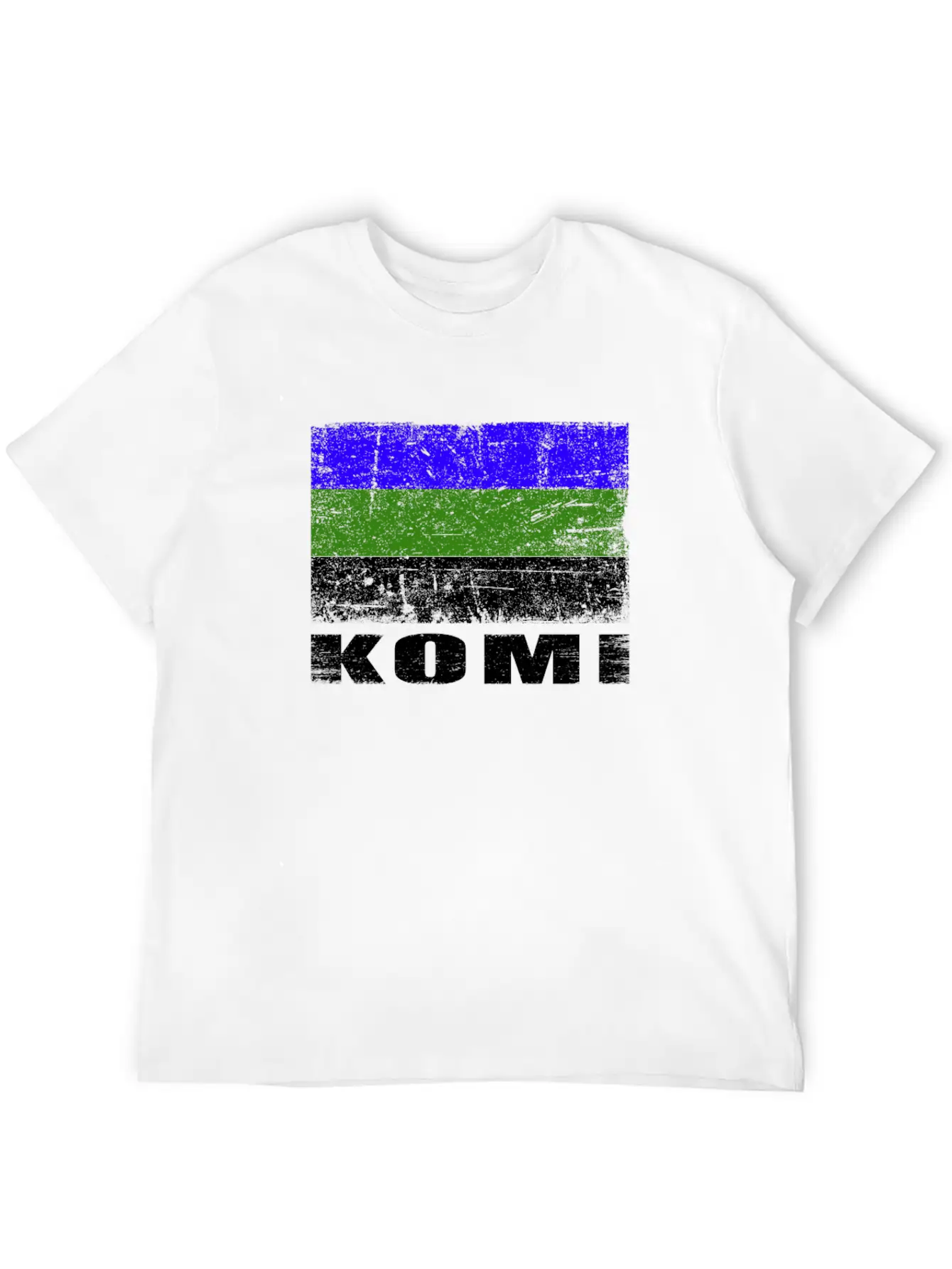 Komi Flag Grunge Country Flag Komi Basic Graphic T-Shirt ¨C Daily Comfort In Soft Cotton