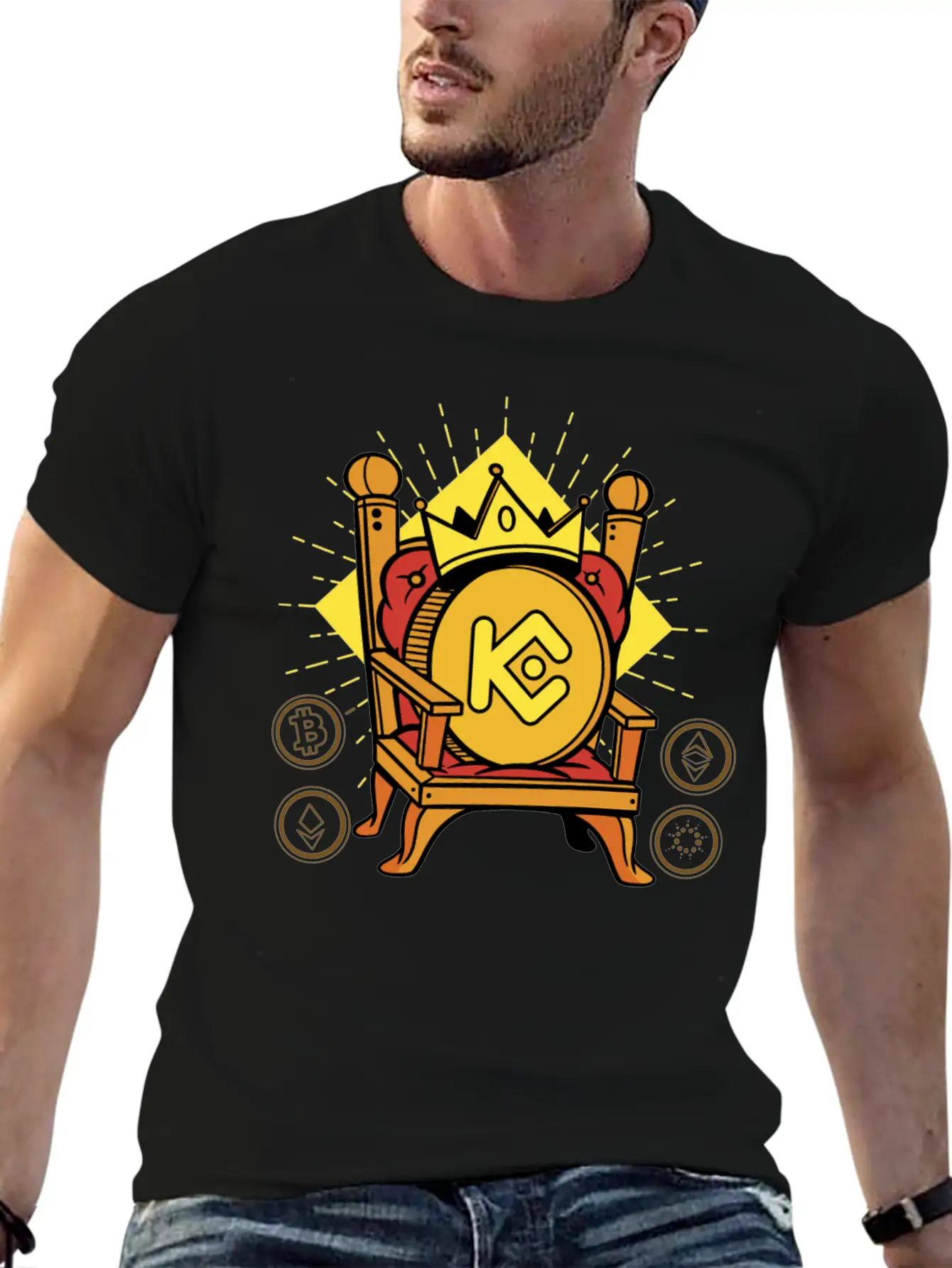 KuCoin Token Is King Crypto Basic Graphic T-Shirt ¨C Daily Comfort In Soft Cotton