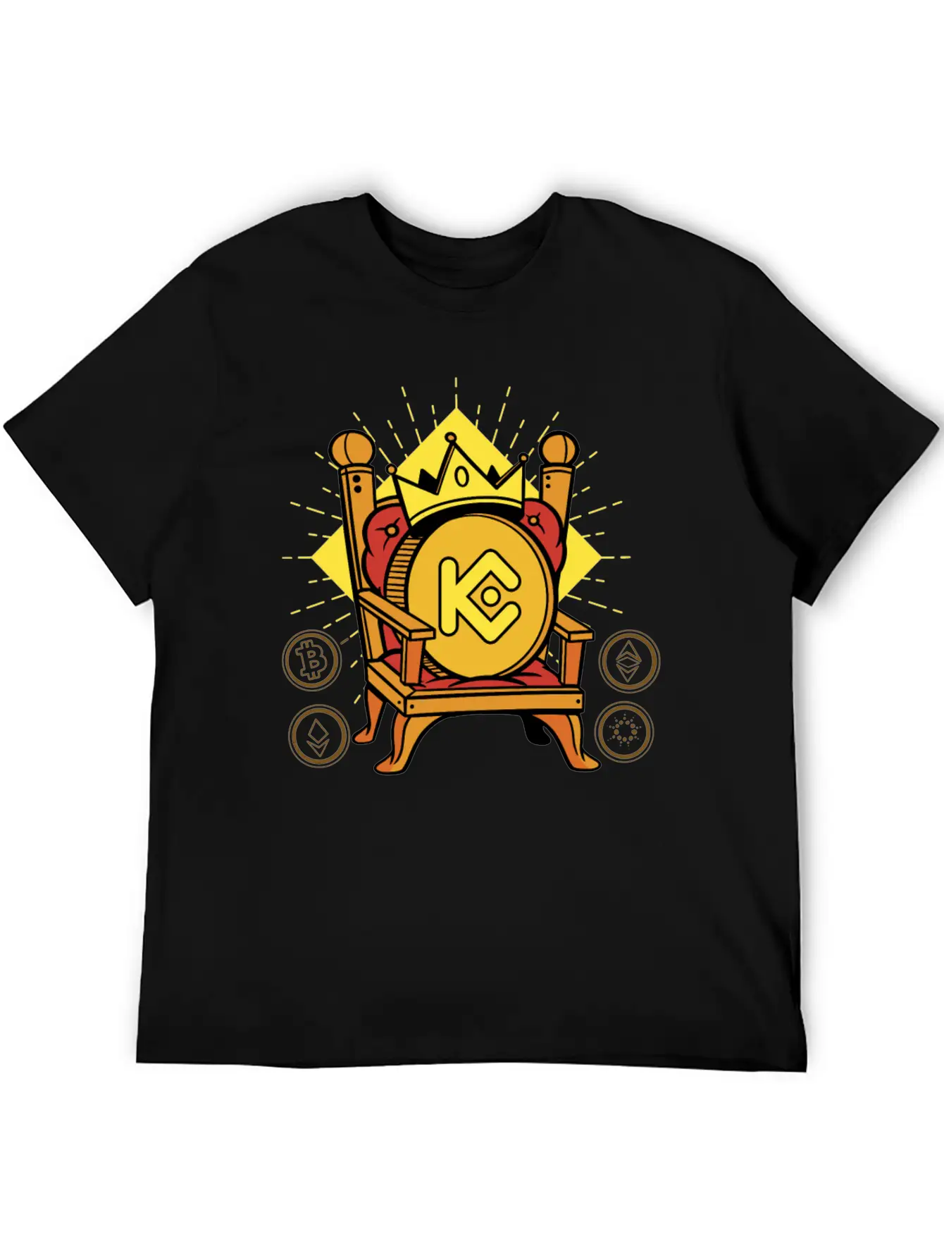 KuCoin Token Is King Crypto Basic Graphic T-Shirt ¨C Daily Comfort In Soft Cotton