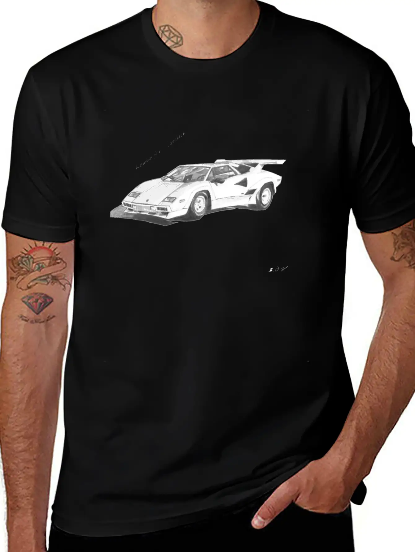 Lamborghini Countach Essential Cotton Tee For Daily Outfits ¨C Unisex Style