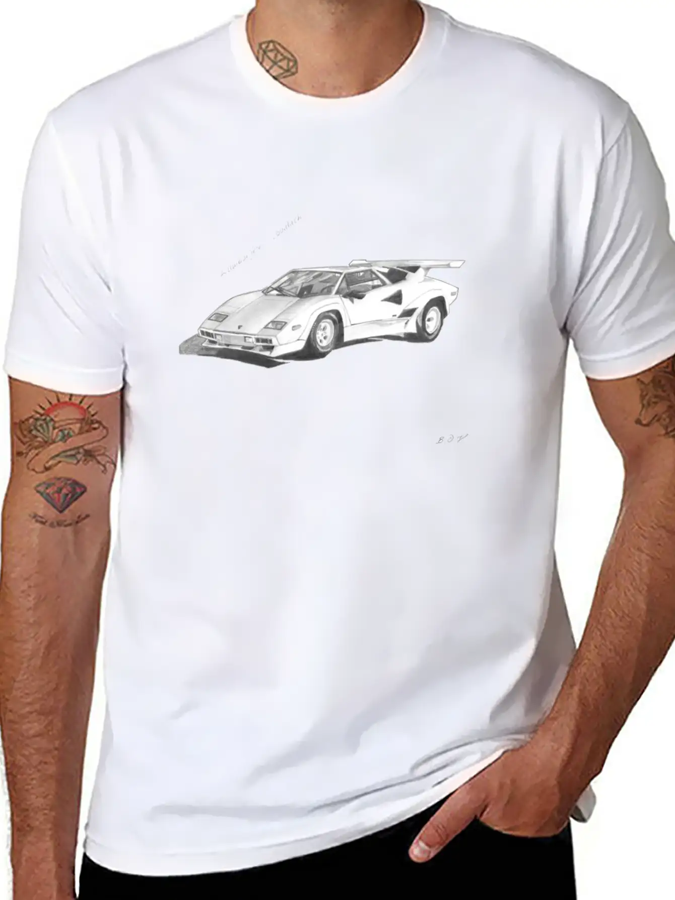 Lamborghini Countach Essential Cotton Tee For Daily Outfits ¨C Unisex Style
