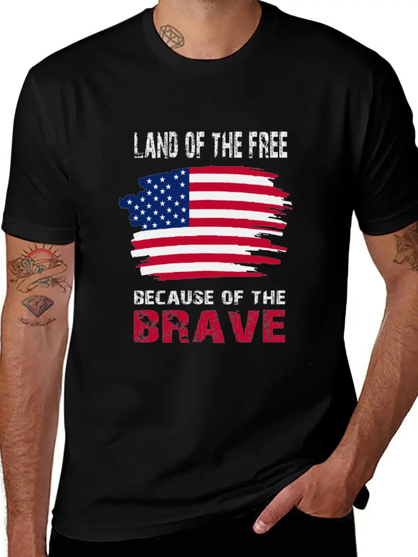 Land Of The Free Because Of The Brave Memorial Day Soft Cotton Short Sleeve Tee ¨C Unisex Wardrobe Staple
