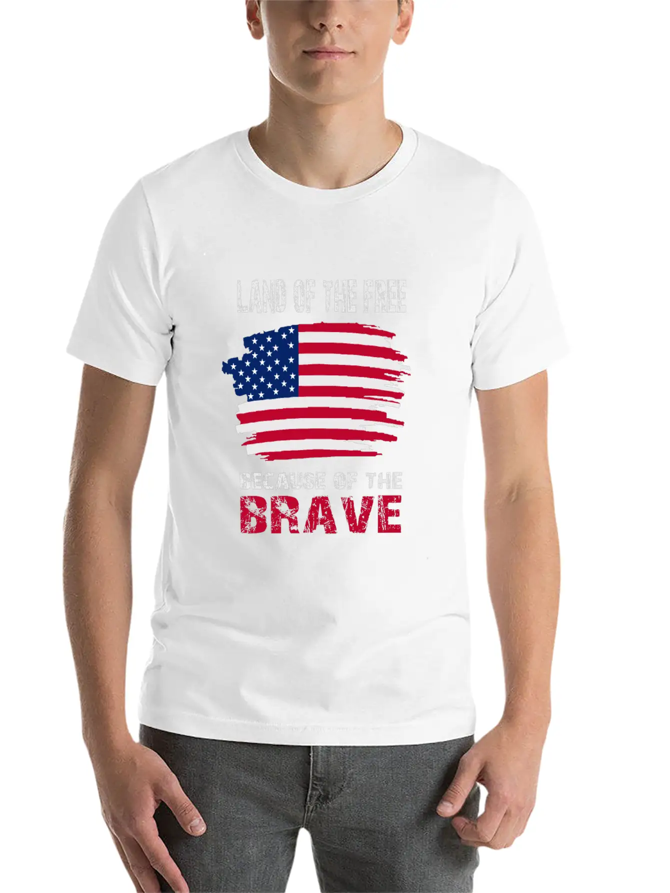 Land Of The Free Because Of The Brave Memorial Day Soft Cotton Short Sleeve Tee ¨C Unisex Wardrobe Staple