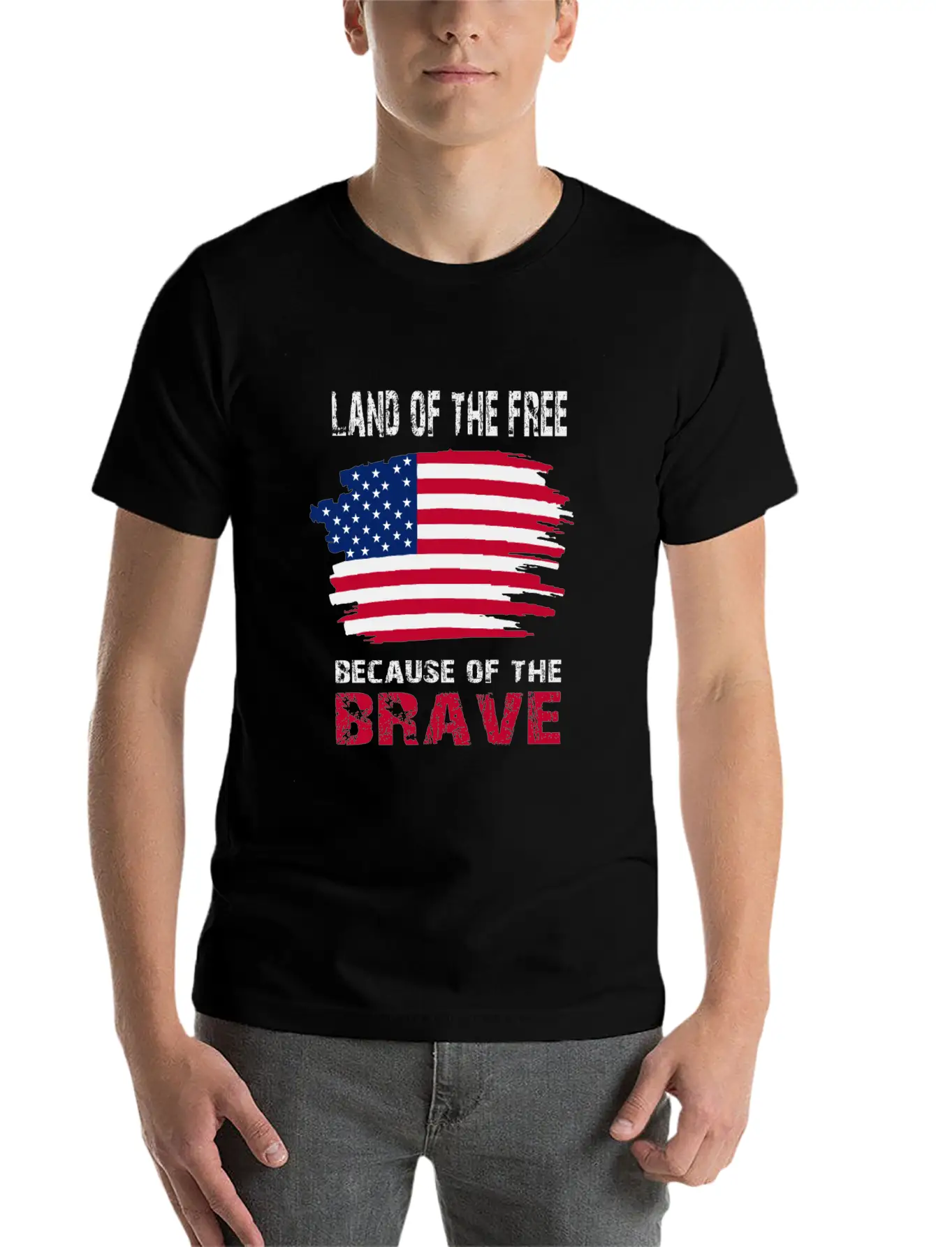 Land Of The Free Because Of The Brave Memorial Day Soft Cotton Short Sleeve Tee ¨C Unisex Wardrobe Staple