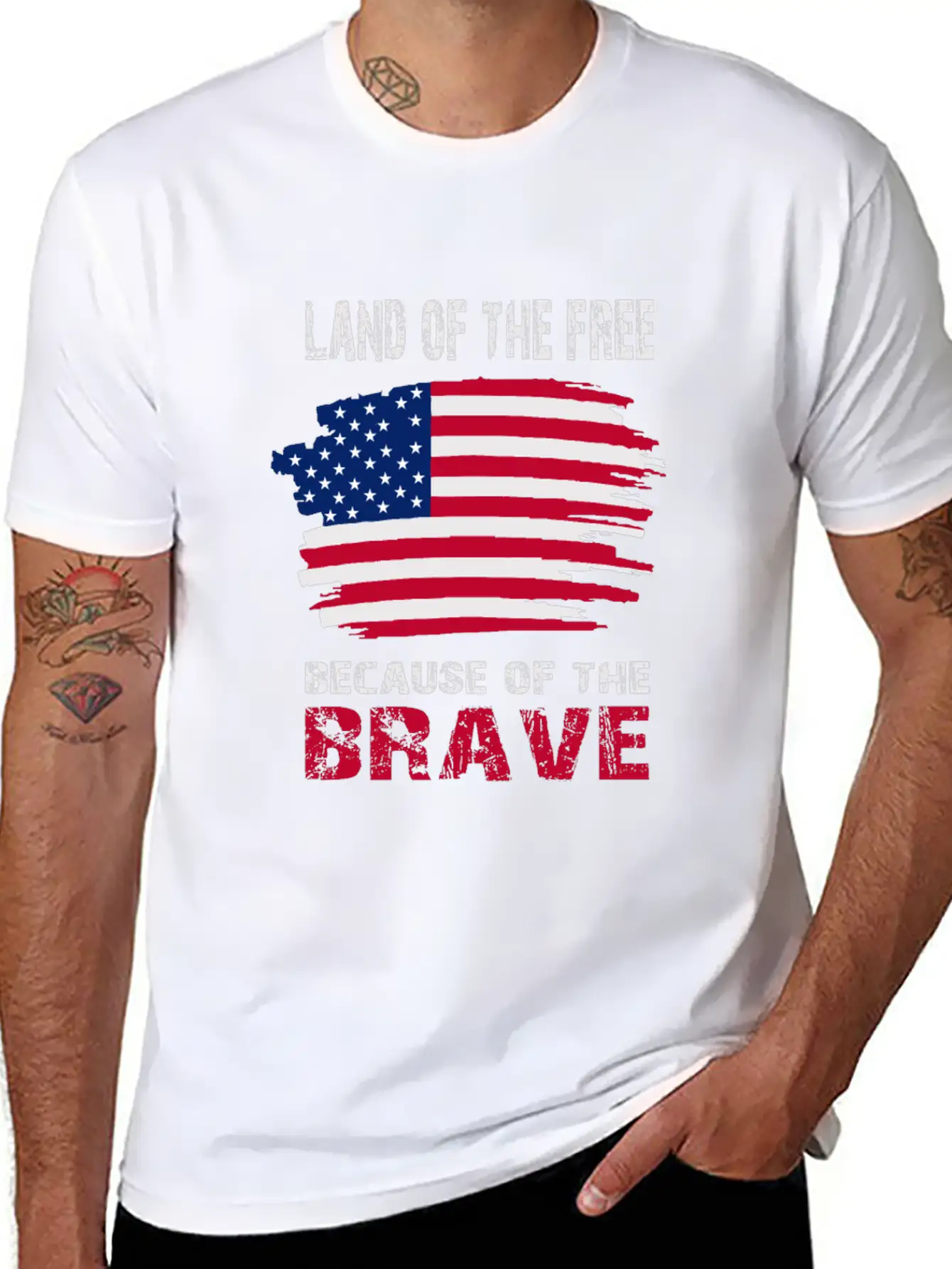 Land Of The Free Because Of The Brave Memorial Day Soft Cotton Short Sleeve Tee ¨C Unisex Wardrobe Staple