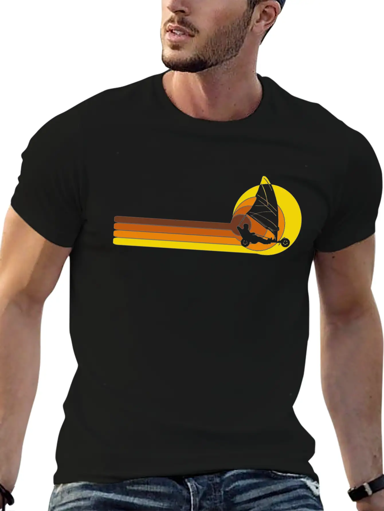Landsailer Landsailing Windracer 70s Years Essential Cotton Tee For Daily Outfits ¨C Unisex Style