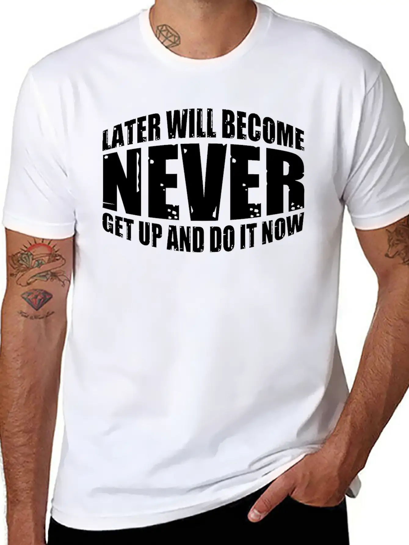 Later Will Become Never, Get Up And Do It Now 4 Soft Cotton Short Sleeve Tee ¨C Unisex Wardrobe Staple