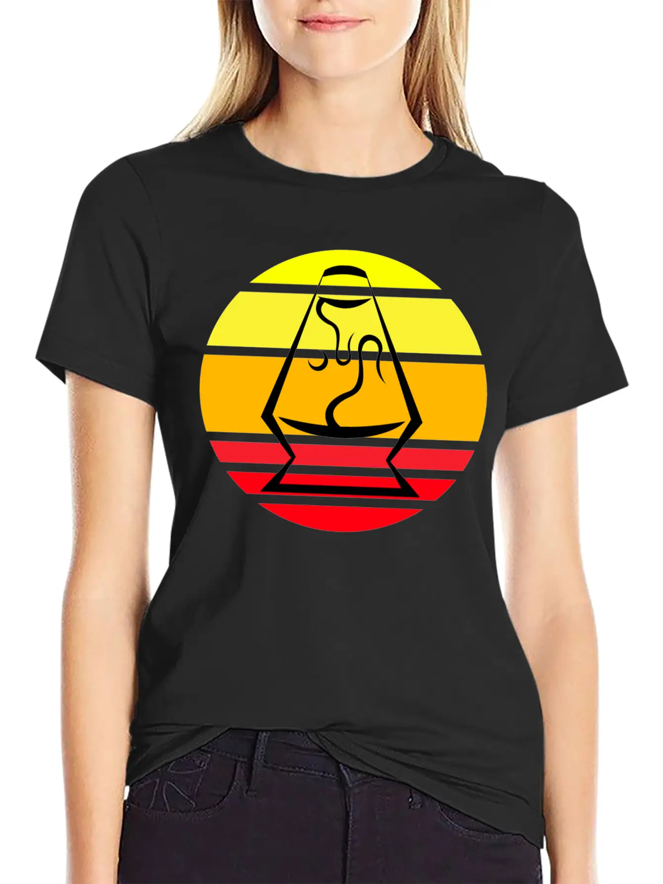 Lava Lamp Sunset Basic Graphic T-Shirt ¨C Daily Comfort In Soft Cotton