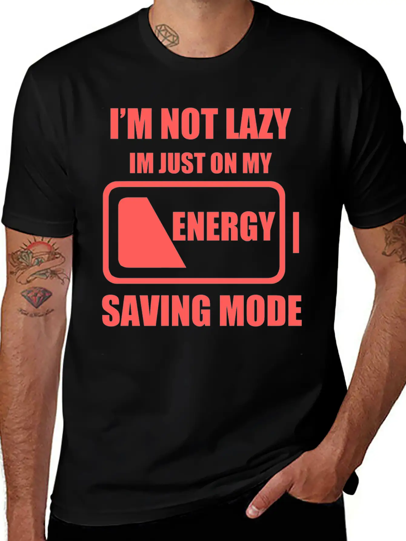 Lazy - My Energy Saving Mode Essential Cotton Tee For Daily Outfits ¨C Unisex Style