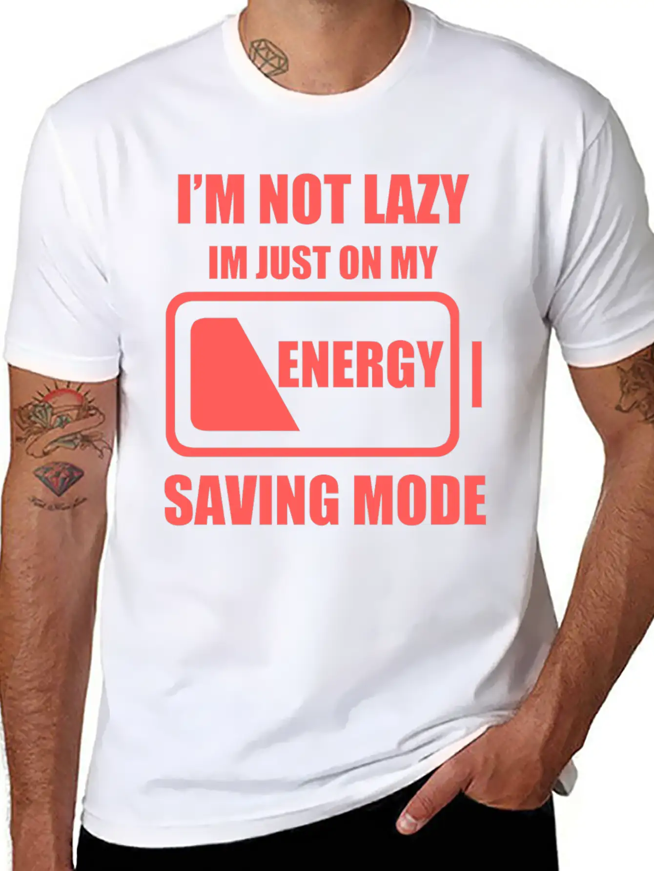 Lazy - My Energy Saving Mode Essential Cotton Tee For Daily Outfits ¨C Unisex Style