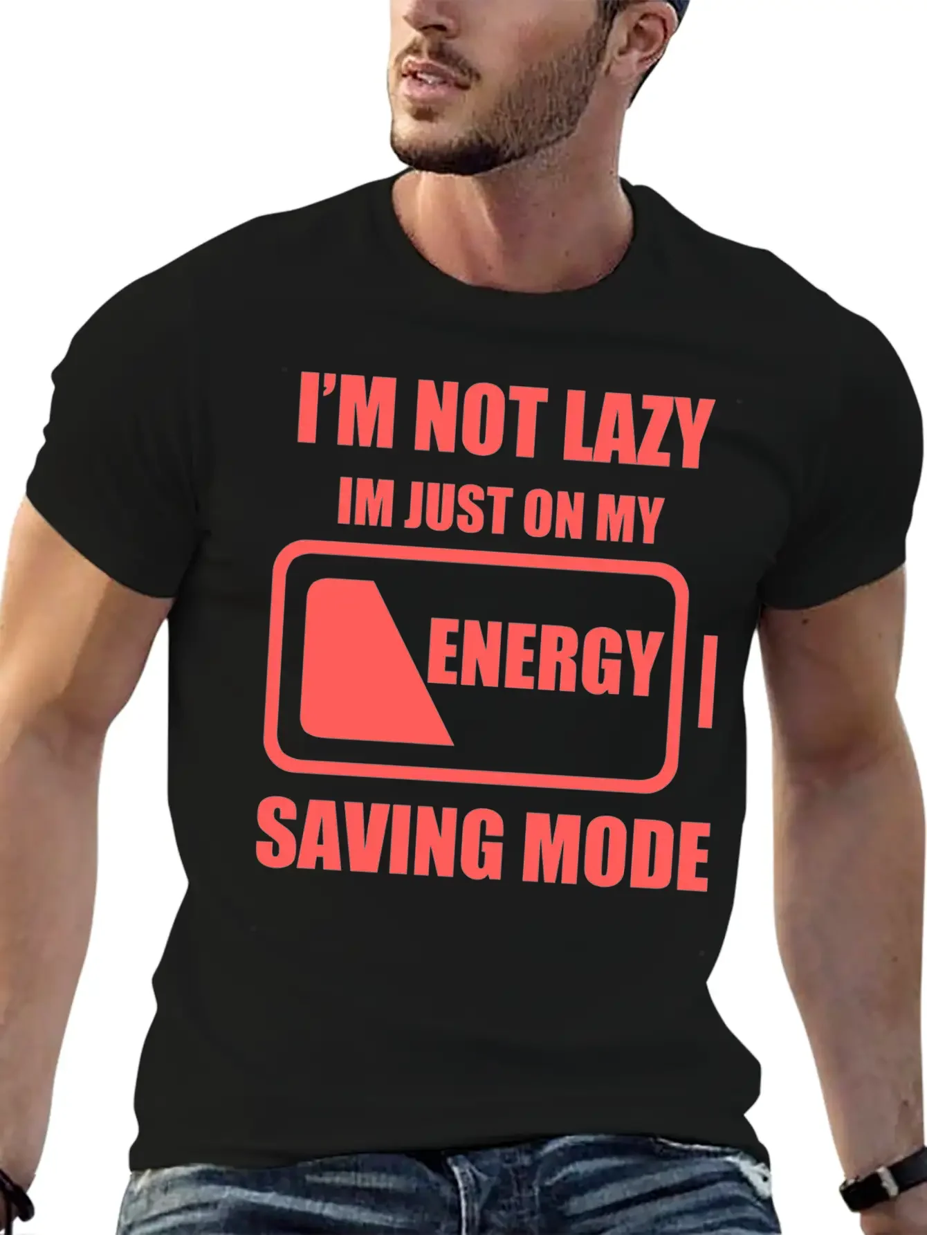 Lazy - My Energy Saving Mode Essential Cotton Tee For Daily Outfits ¨C Unisex Style