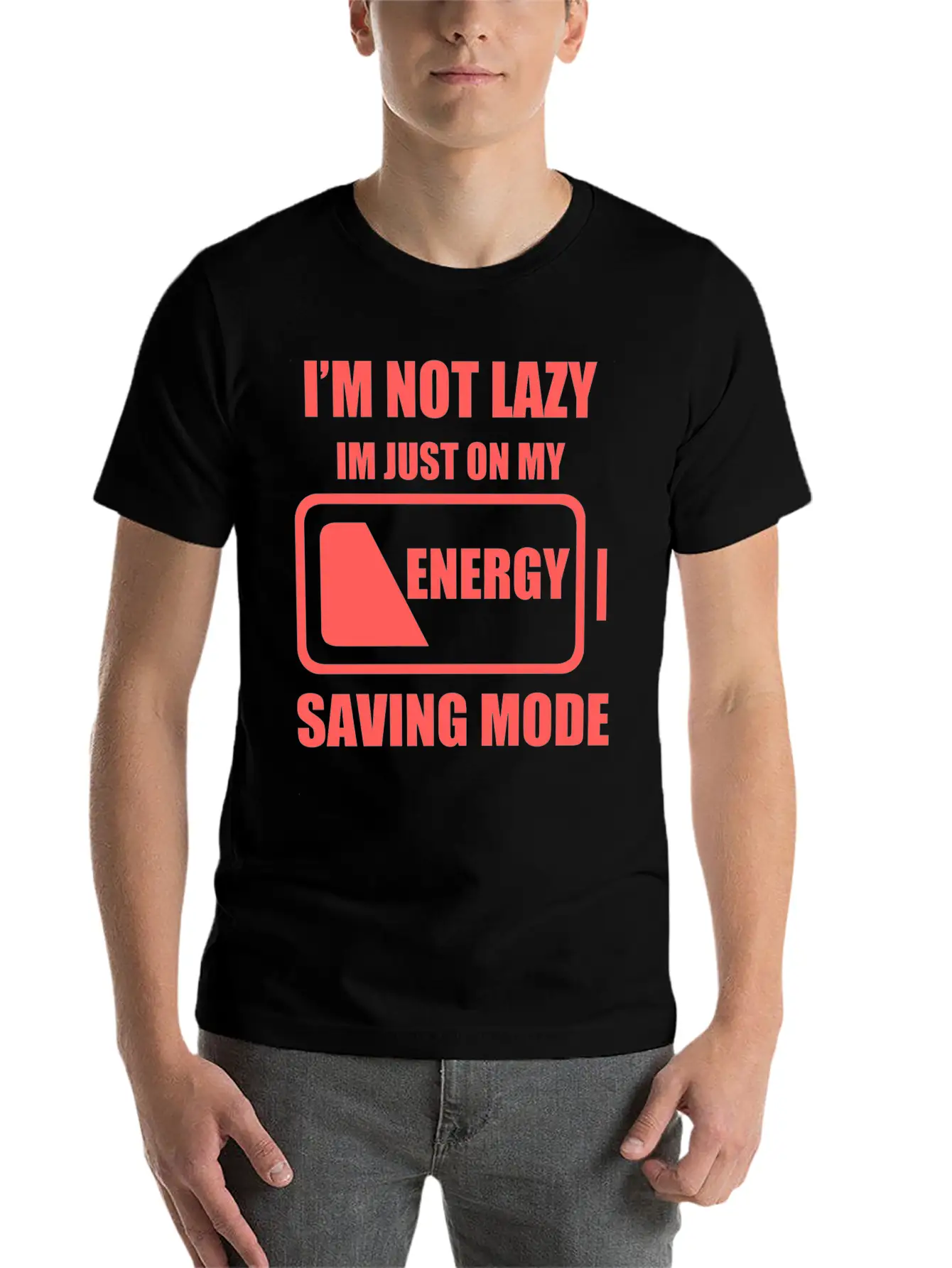 Lazy - My Energy Saving Mode Essential Cotton Tee For Daily Outfits ¨C Unisex Style