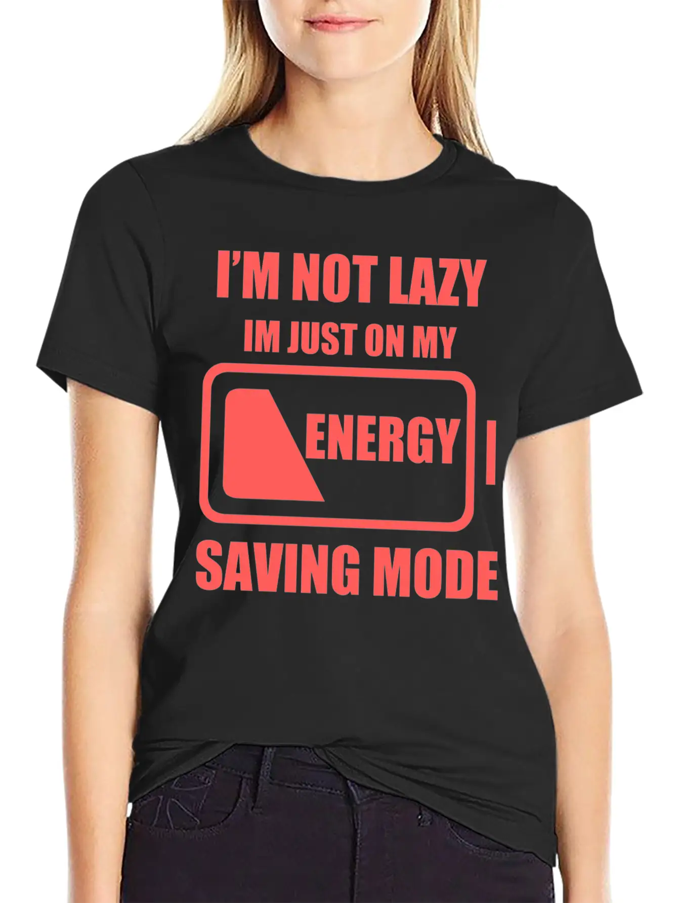 Lazy - My Energy Saving Mode Essential Cotton Tee For Daily Outfits ¨C Unisex Style