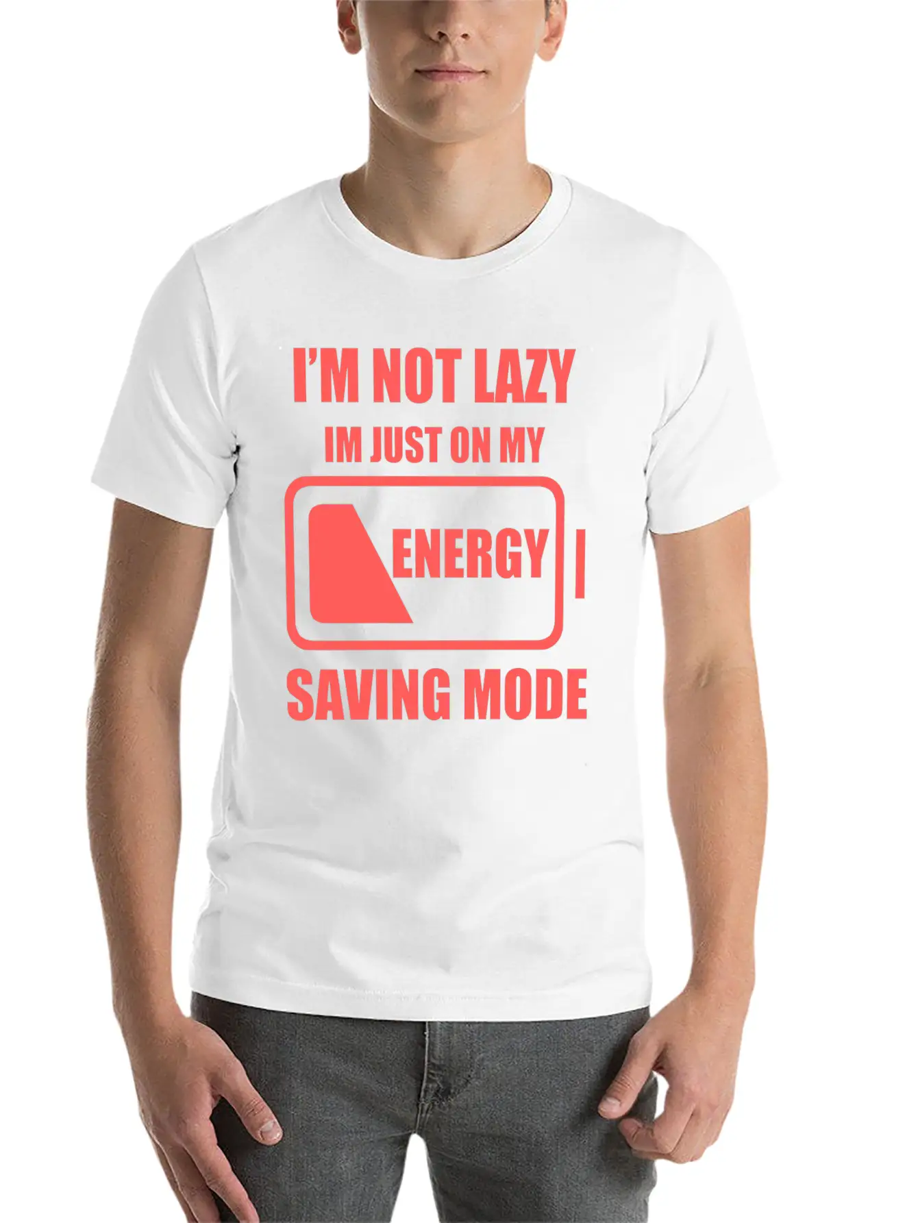 Lazy - My Energy Saving Mode Essential Cotton Tee For Daily Outfits ¨C Unisex Style